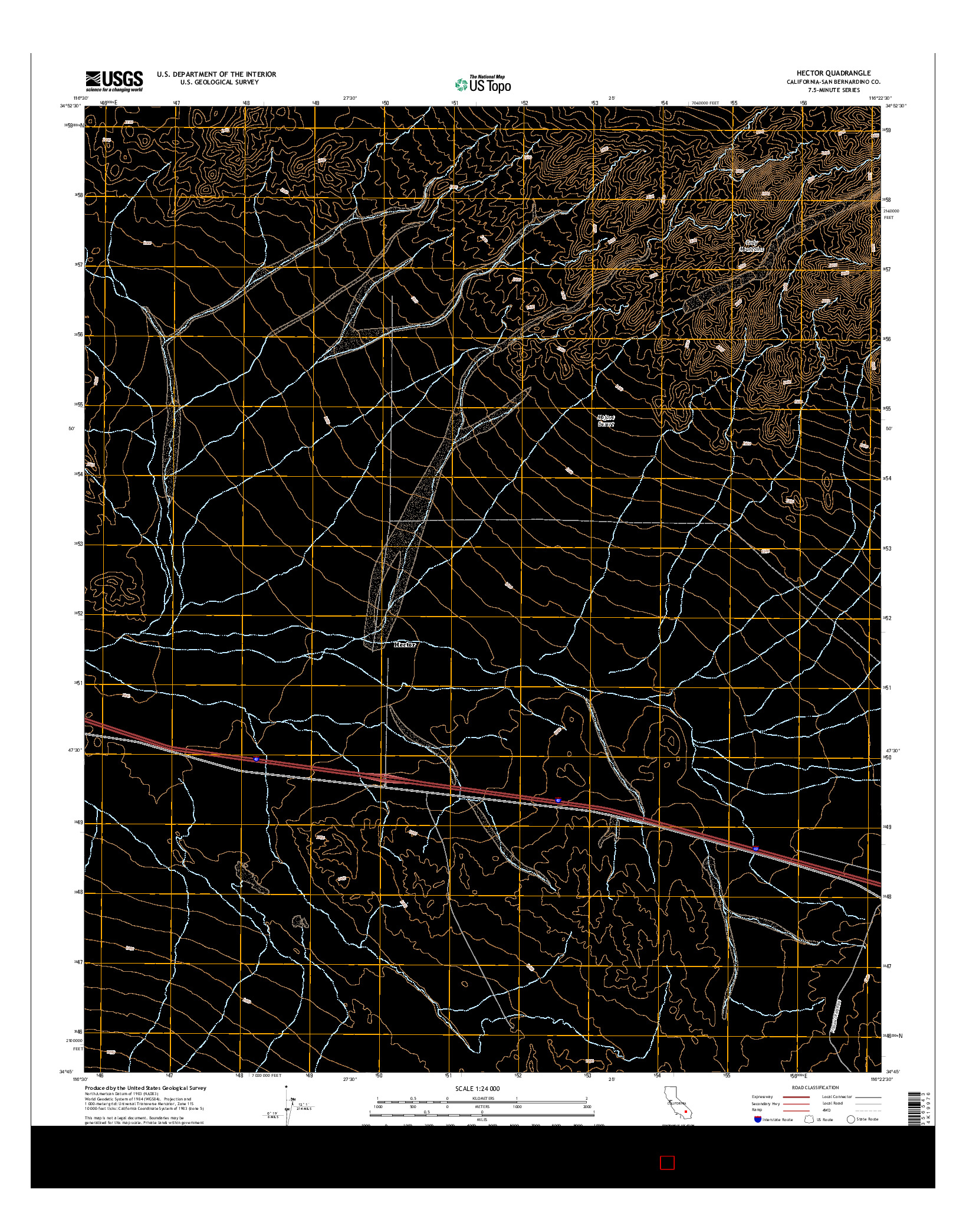 USGS US TOPO 7.5-MINUTE MAP FOR HECTOR, CA 2015