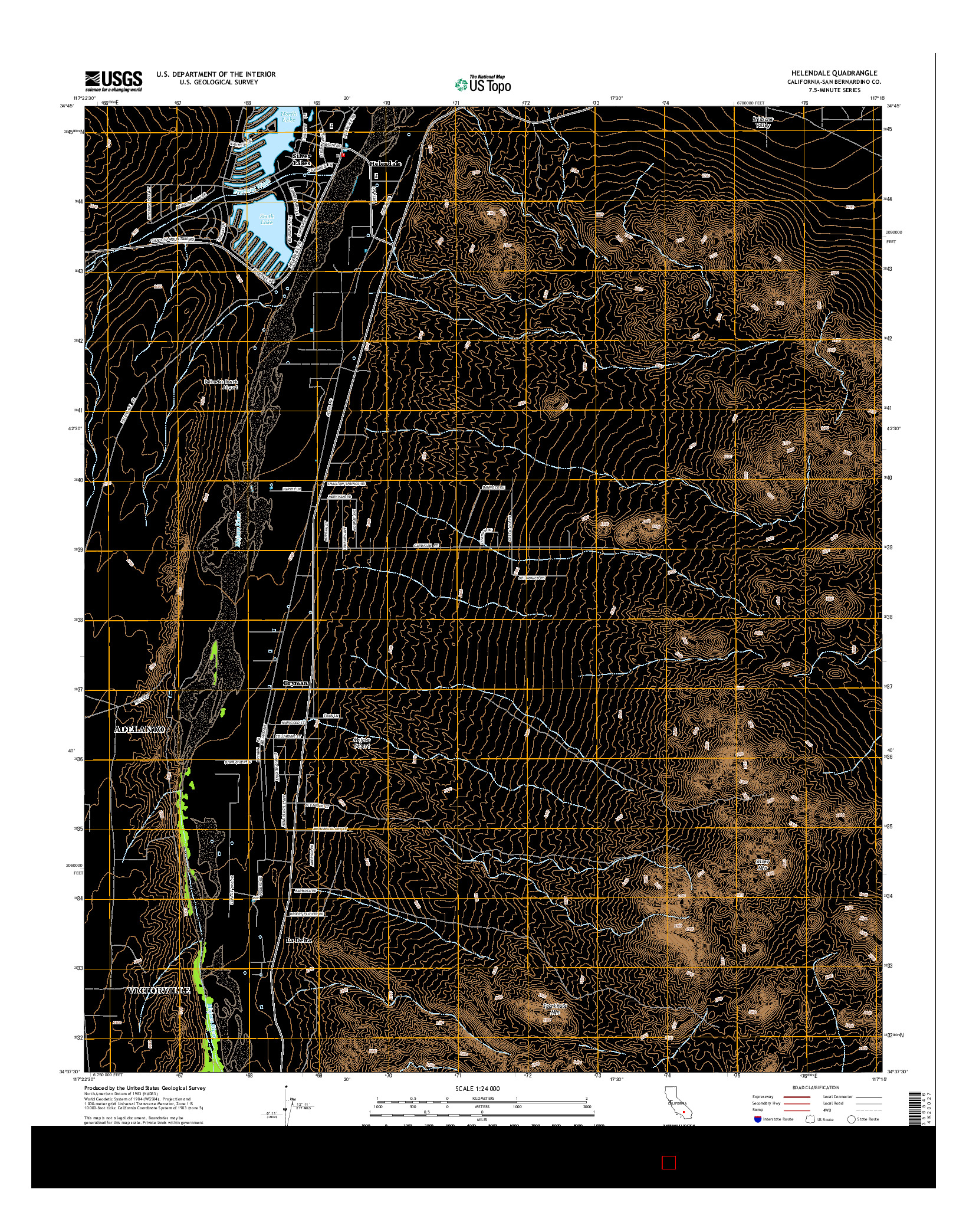 USGS US TOPO 7.5-MINUTE MAP FOR HELENDALE, CA 2015