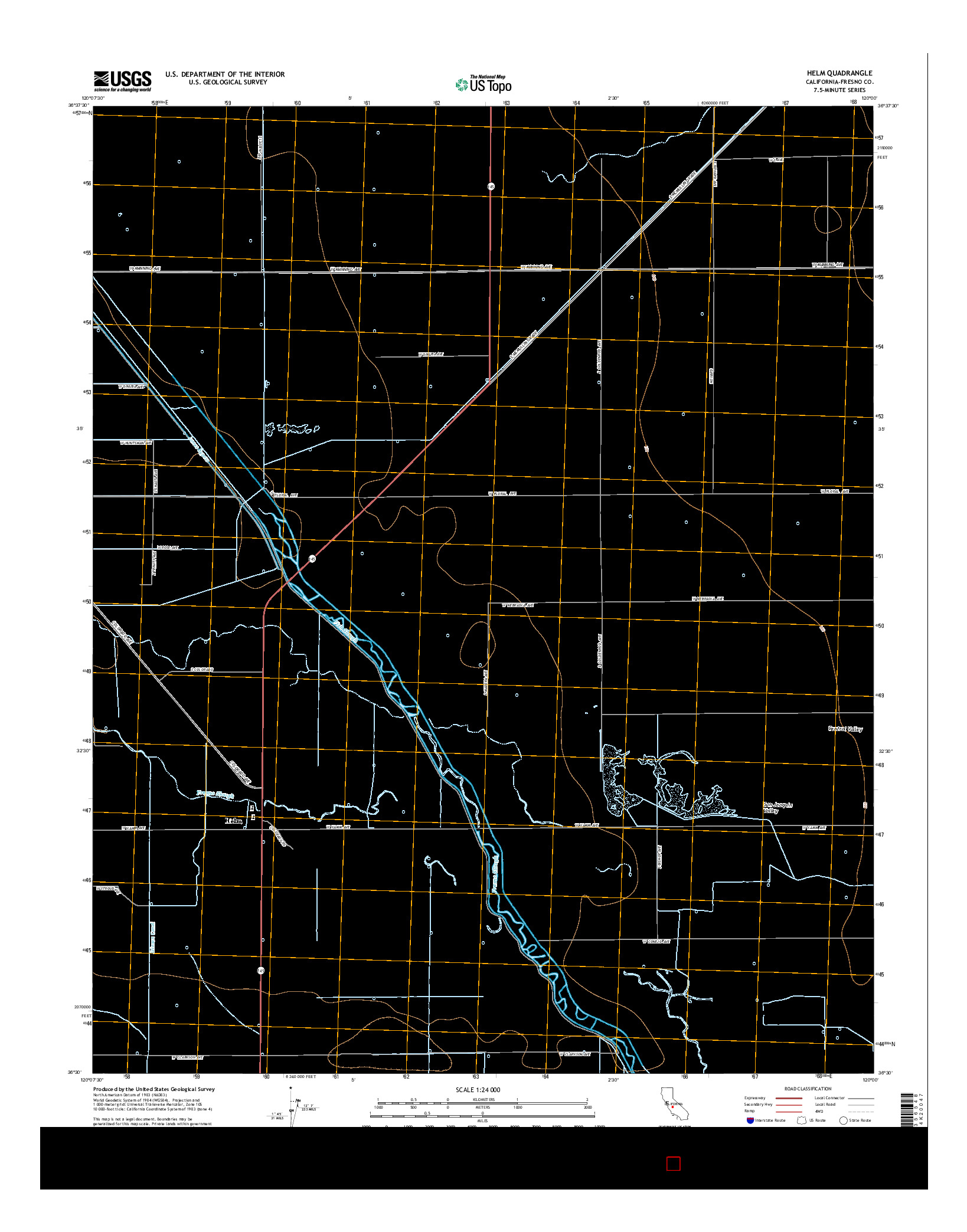 USGS US TOPO 7.5-MINUTE MAP FOR HELM, CA 2015