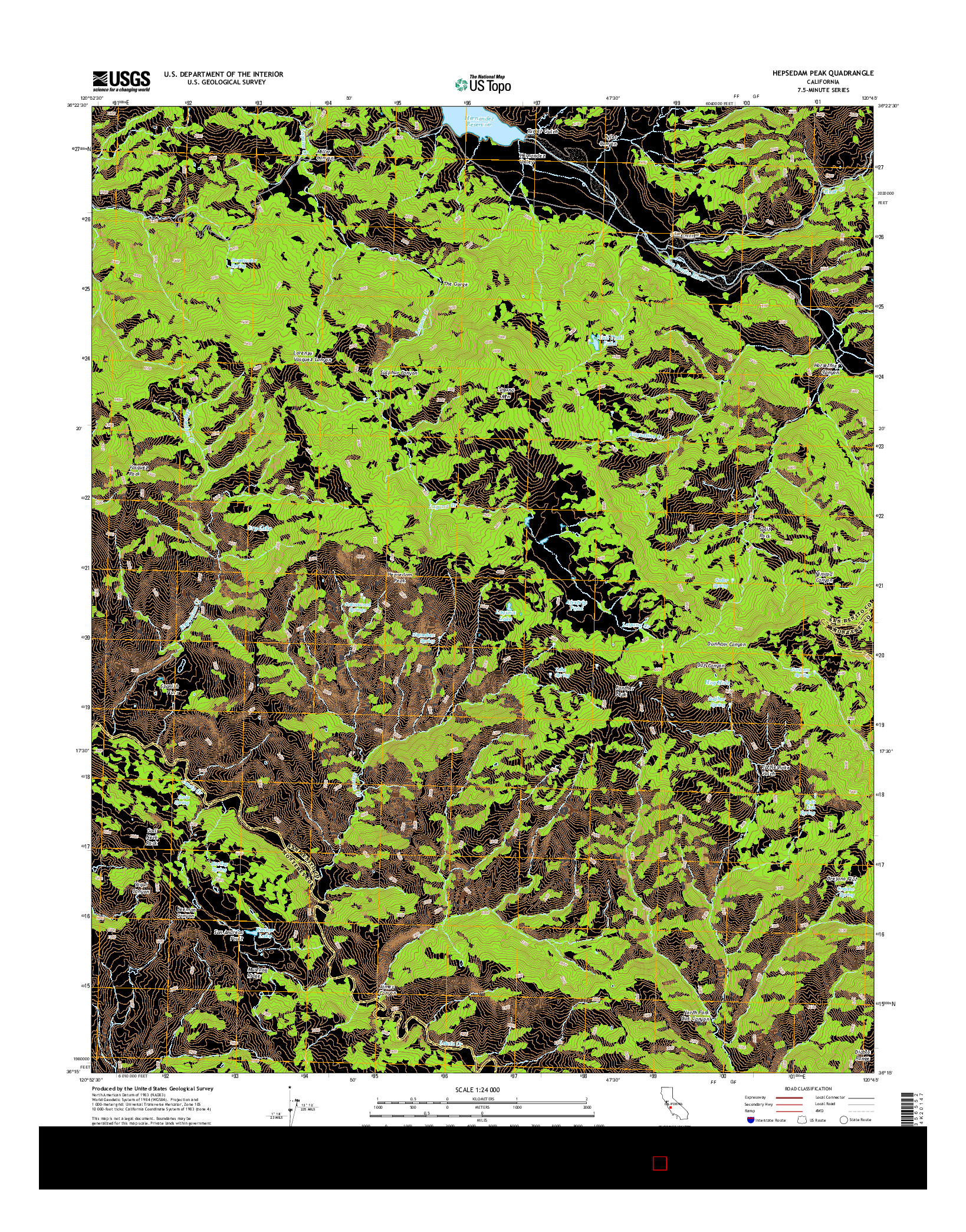 USGS US TOPO 7.5-MINUTE MAP FOR HEPSEDAM PEAK, CA 2015