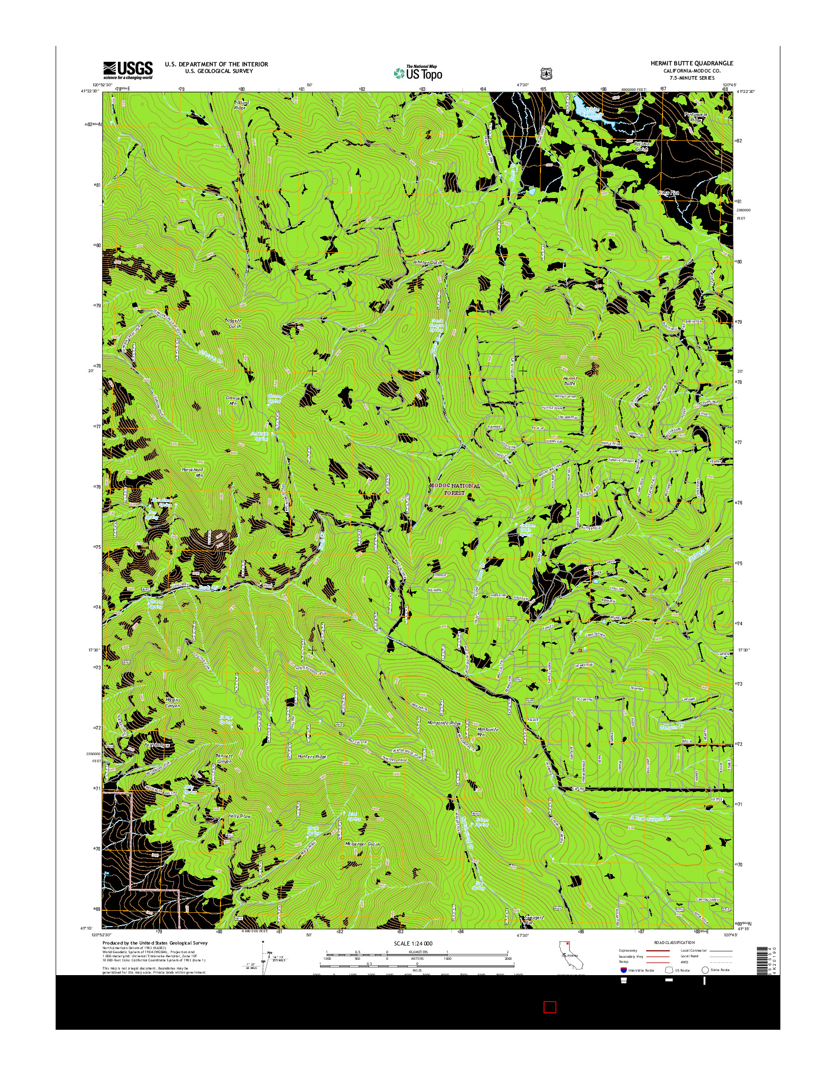USGS US TOPO 7.5-MINUTE MAP FOR HERMIT BUTTE, CA 2015