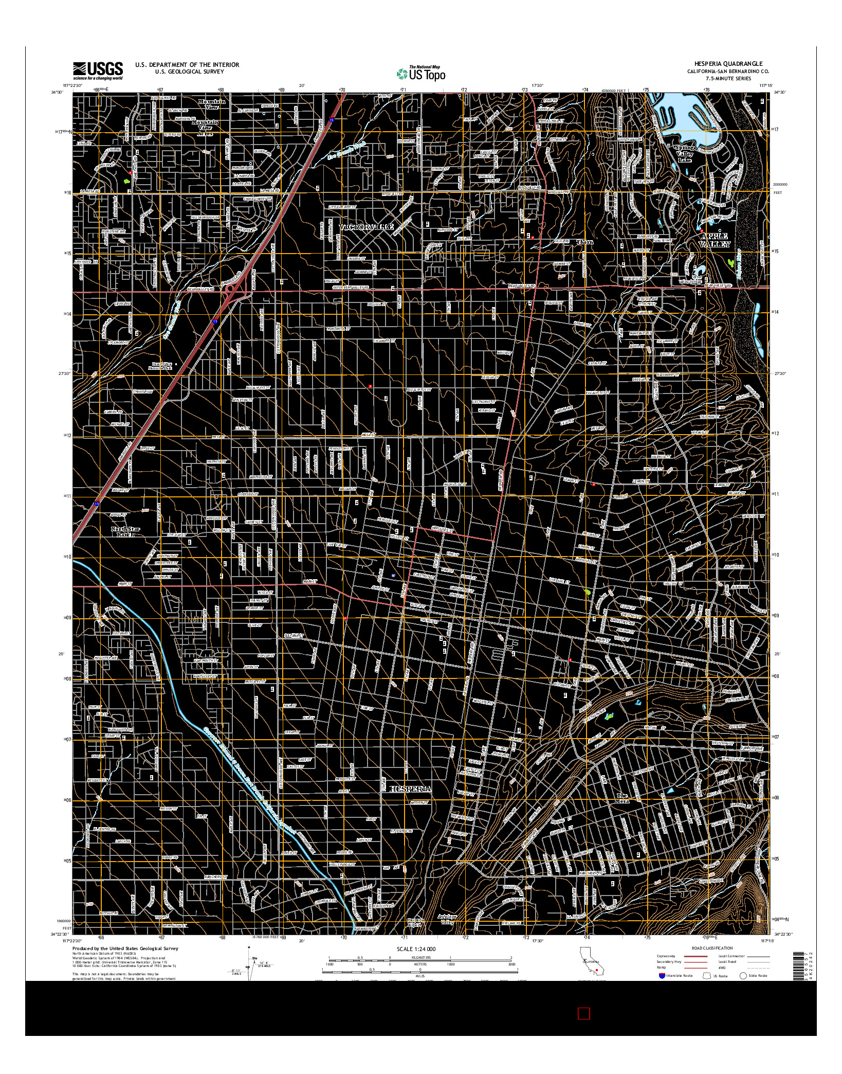 USGS US TOPO 7.5-MINUTE MAP FOR HESPERIA, CA 2015