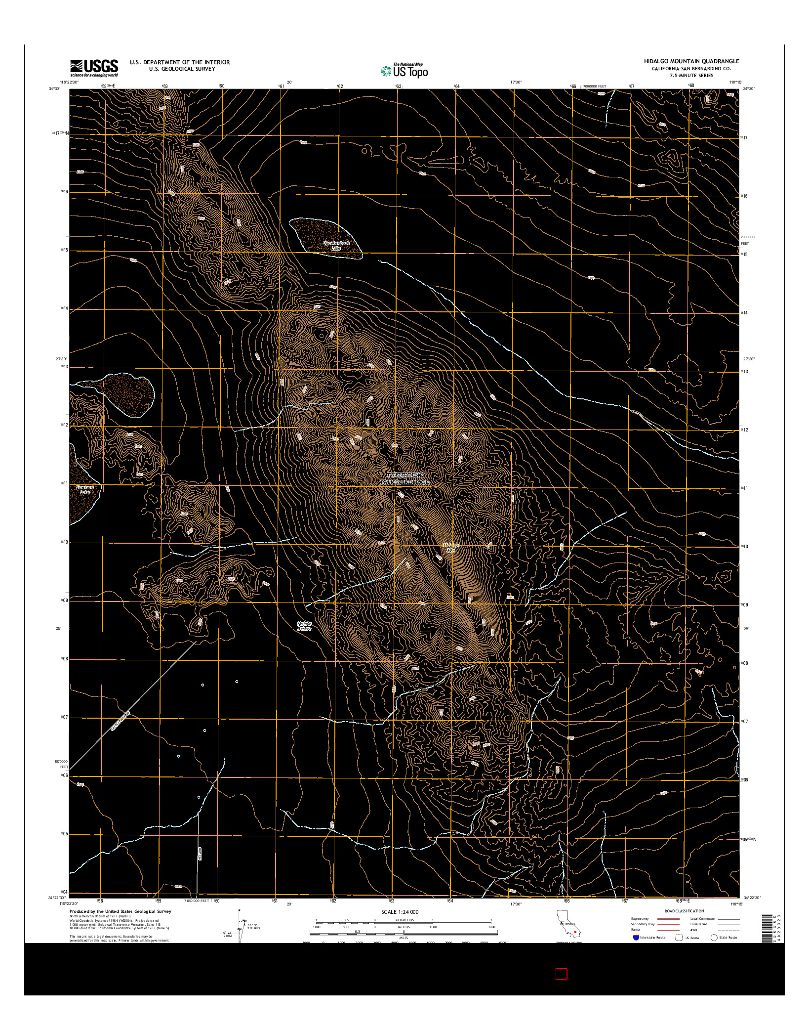 USGS US TOPO 7.5-MINUTE MAP FOR HIDALGO MOUNTAIN, CA 2015