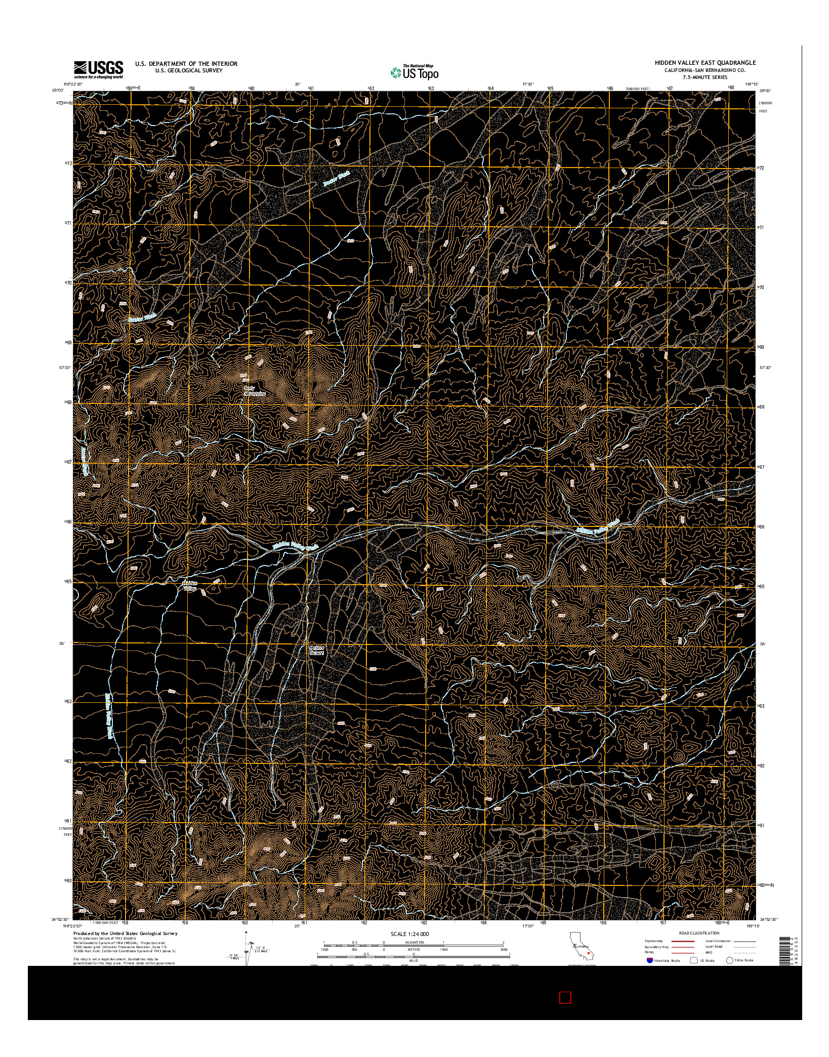 USGS US TOPO 7.5-MINUTE MAP FOR HIDDEN VALLEY EAST, CA 2015