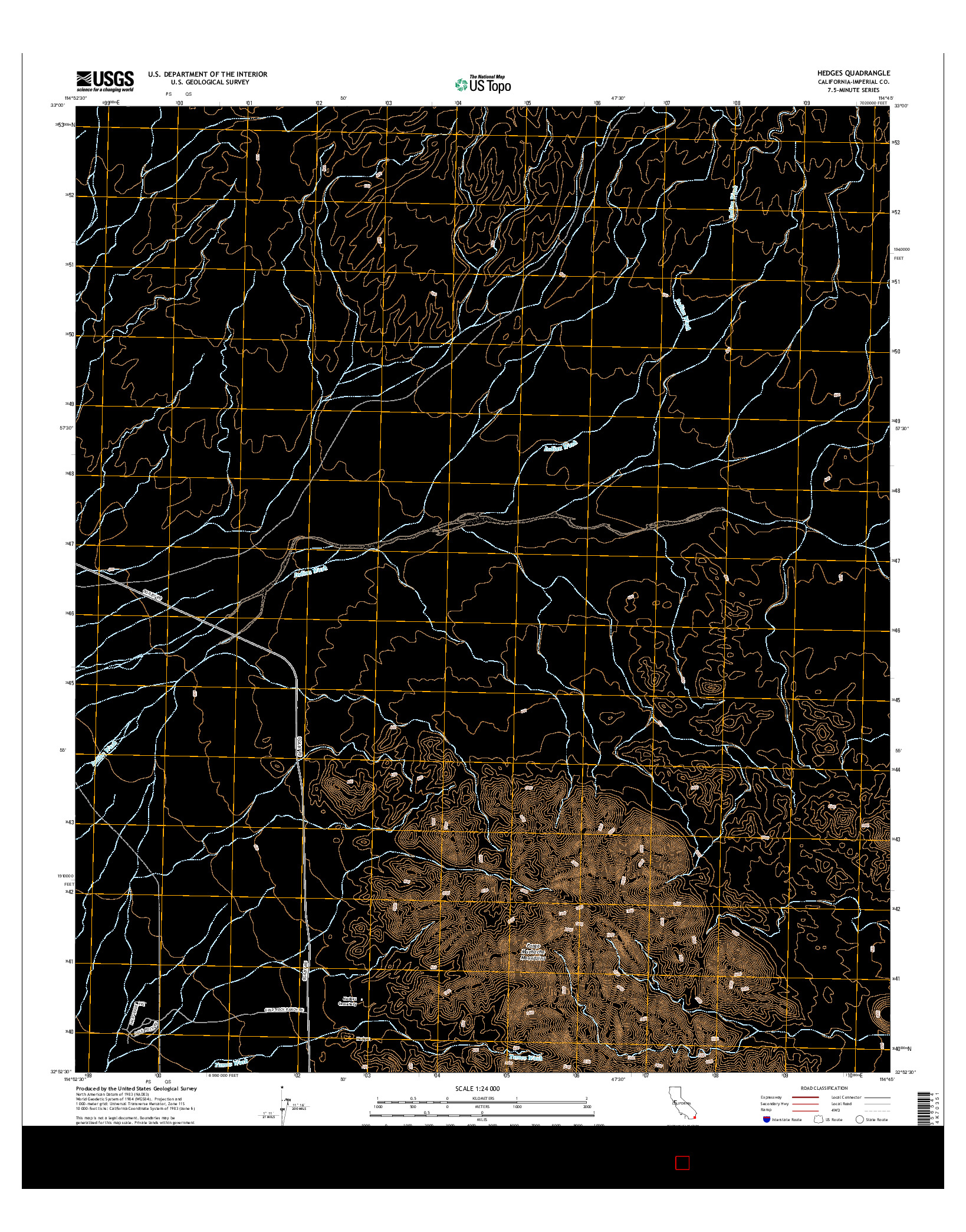 USGS US TOPO 7.5-MINUTE MAP FOR HEDGES, CA 2015