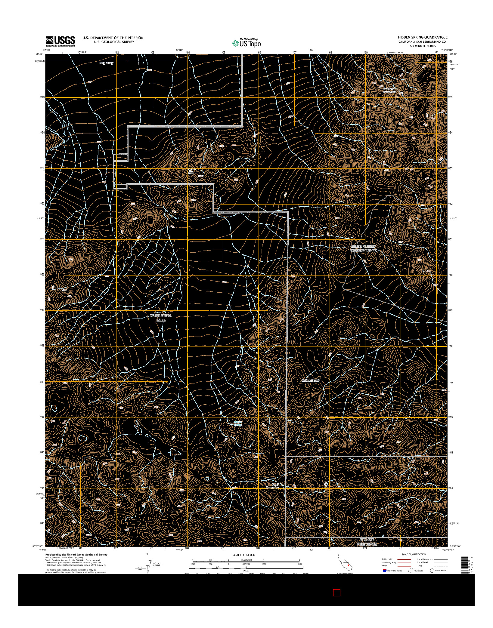 USGS US TOPO 7.5-MINUTE MAP FOR HIDDEN SPRING, CA 2015