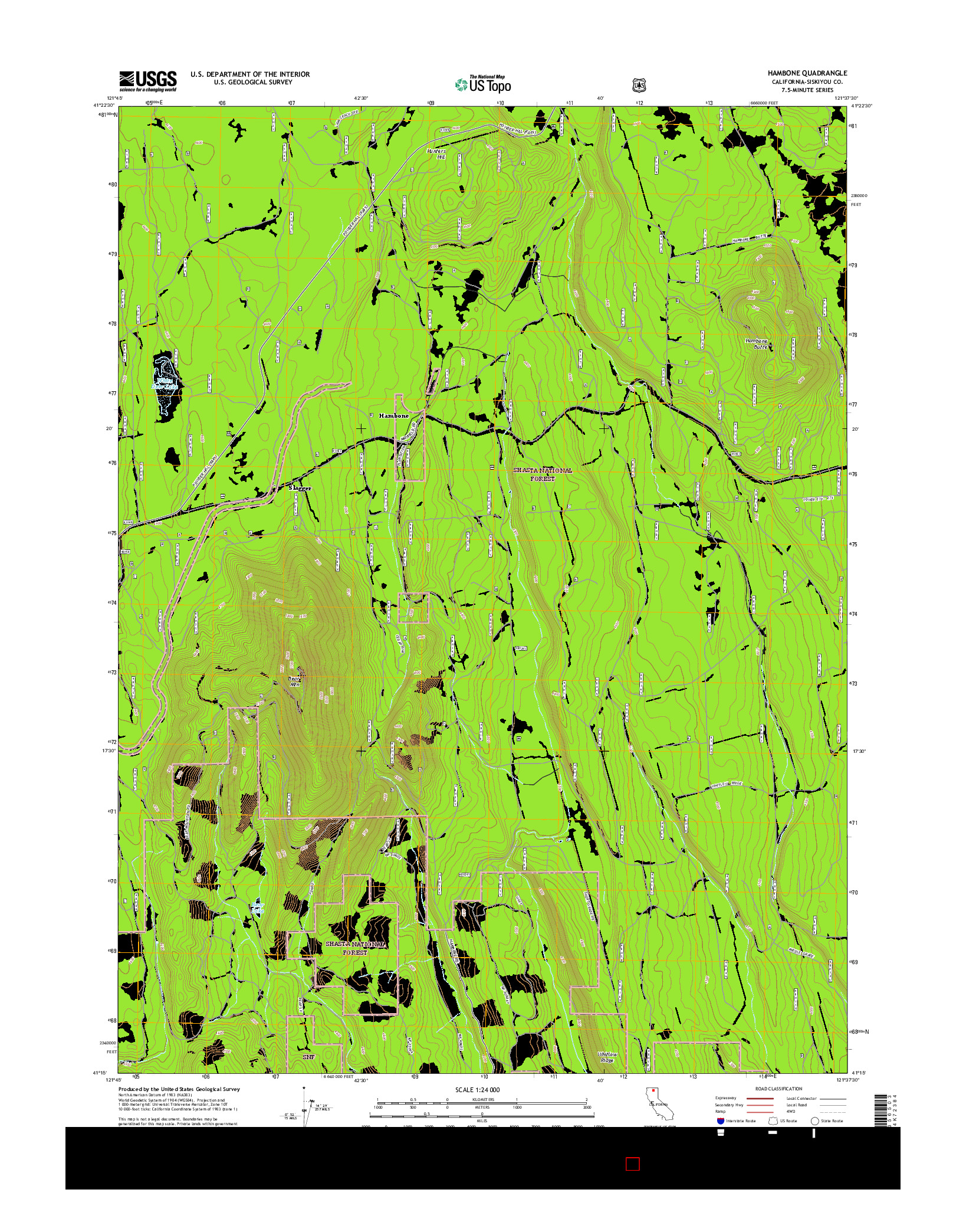 USGS US TOPO 7.5-MINUTE MAP FOR HAMBONE, CA 2015