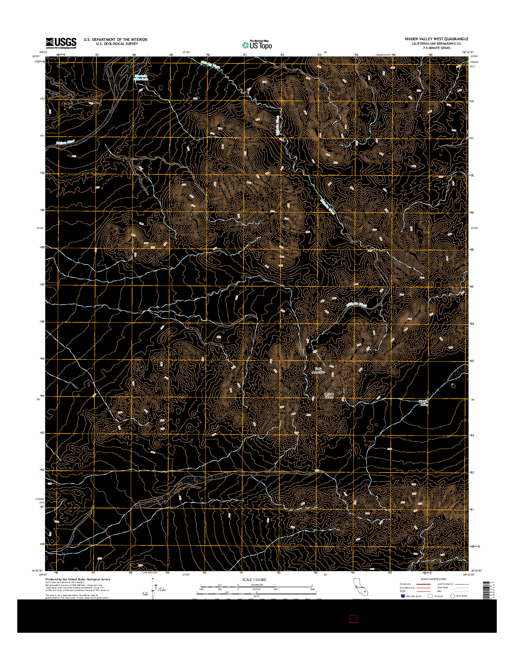 USGS US TOPO 7.5-MINUTE MAP FOR HIDDEN VALLEY WEST, CA 2015