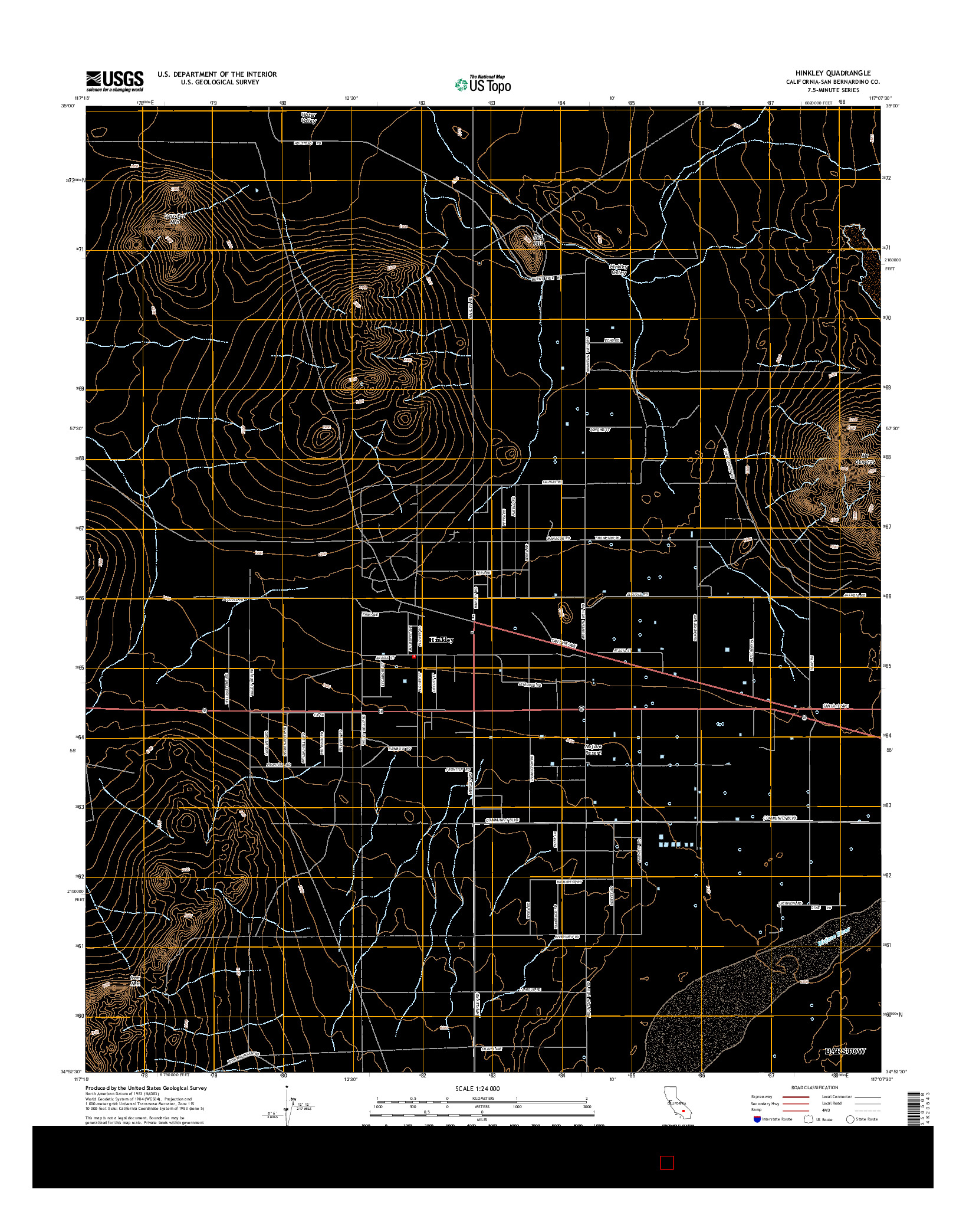 USGS US TOPO 7.5-MINUTE MAP FOR HINKLEY, CA 2015