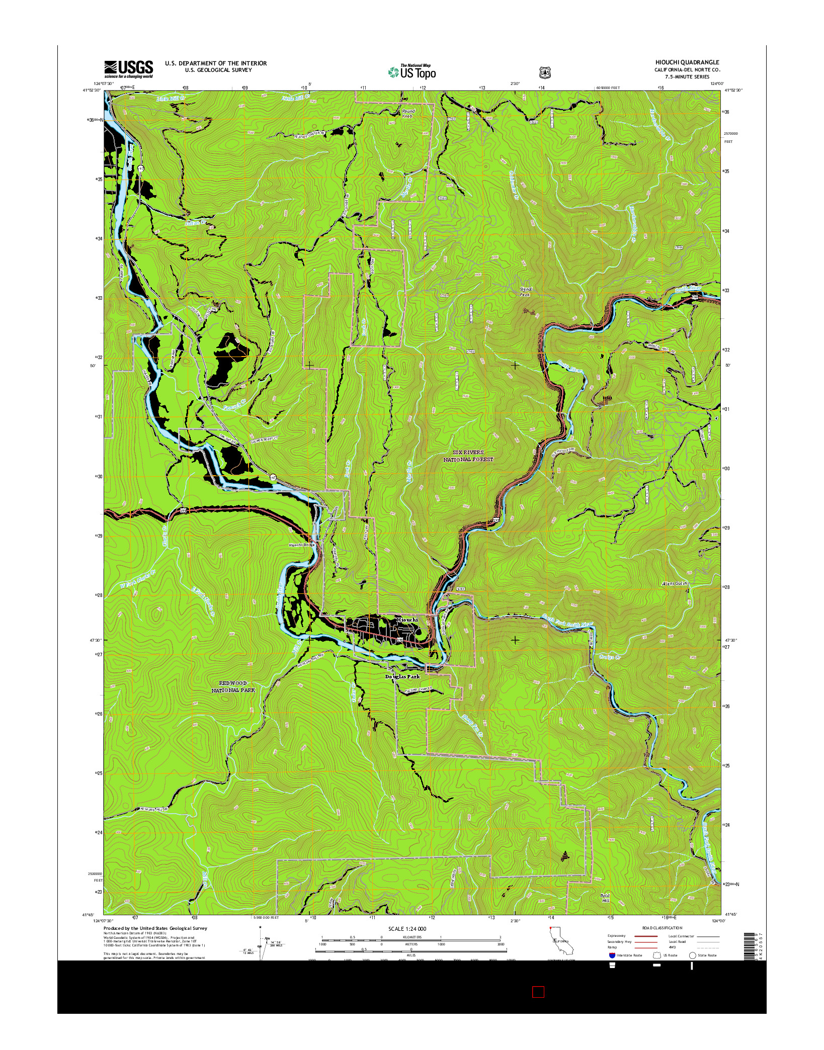 USGS US TOPO 7.5-MINUTE MAP FOR HIOUCHI, CA 2015