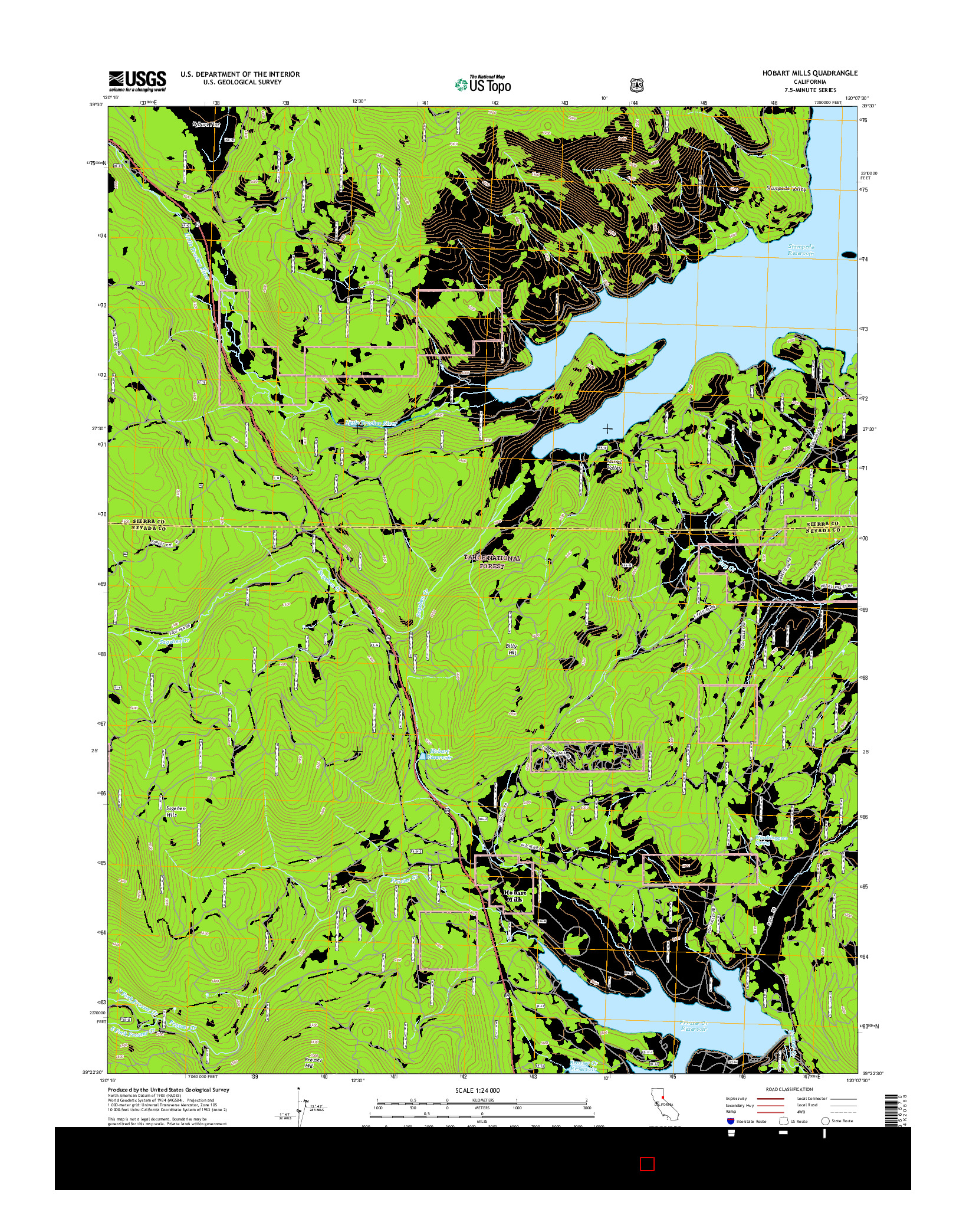 USGS US TOPO 7.5-MINUTE MAP FOR HOBART MILLS, CA 2015