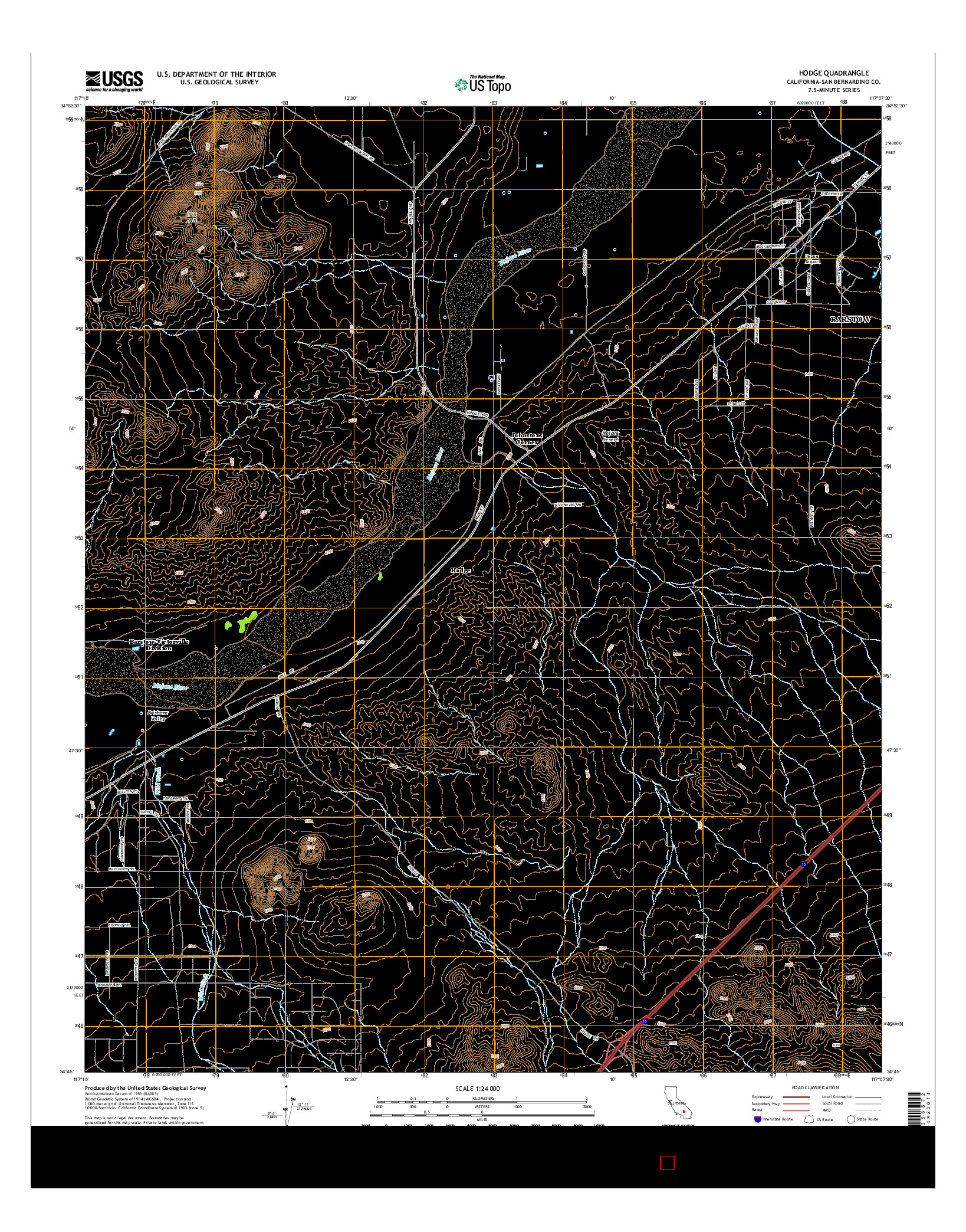 USGS US TOPO 7.5-MINUTE MAP FOR HODGE, CA 2015