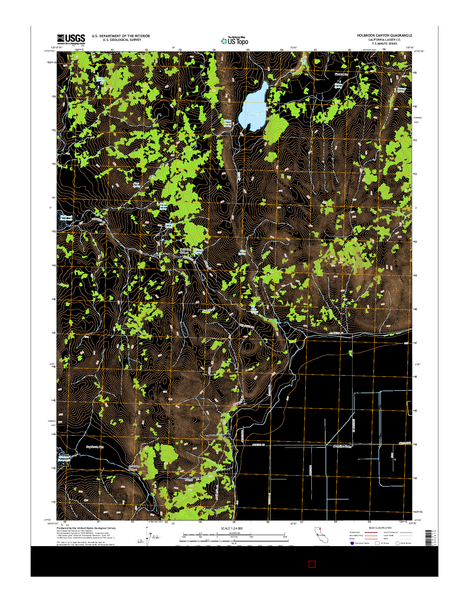 USGS US TOPO 7.5-MINUTE MAP FOR HOLBROOK CANYON, CA 2015