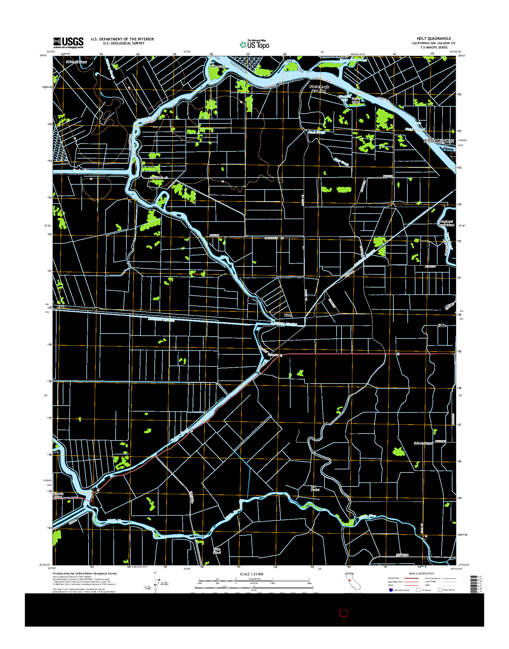 USGS US TOPO 7.5-MINUTE MAP FOR HOLT, CA 2015