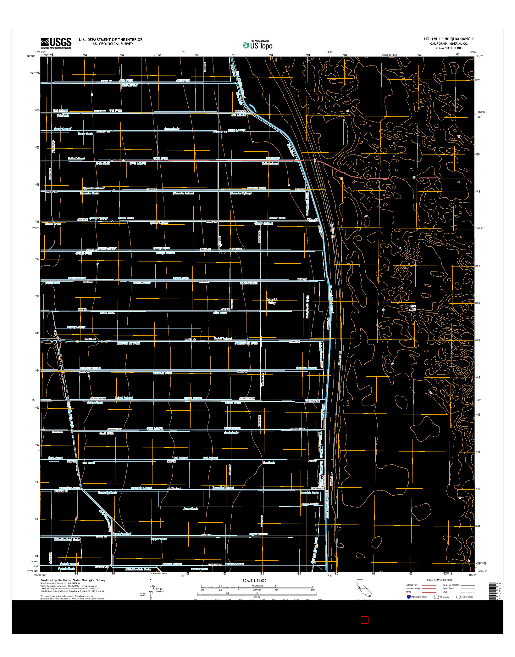 USGS US TOPO 7.5-MINUTE MAP FOR HOLTVILLE NE, CA 2015