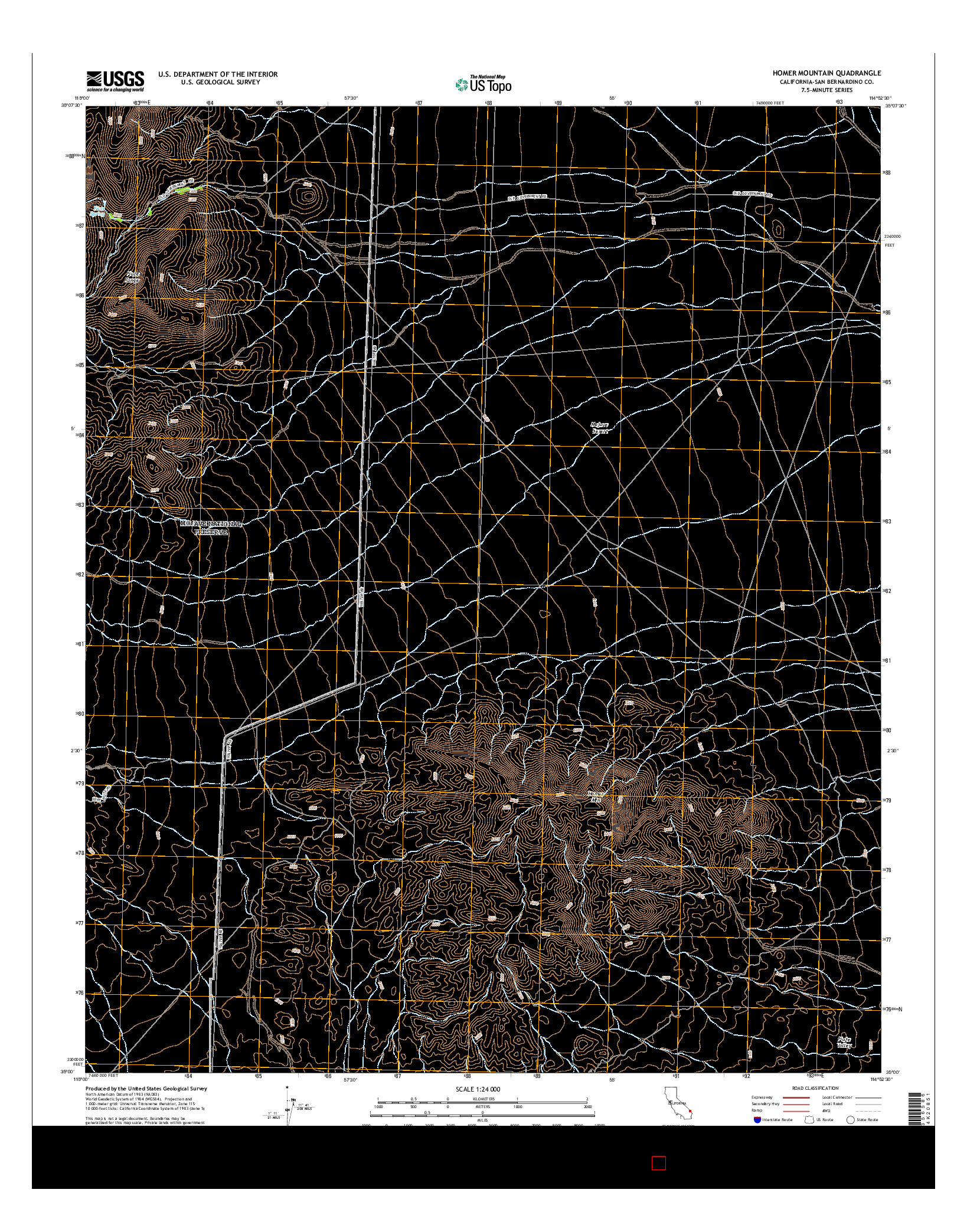 USGS US TOPO 7.5-MINUTE MAP FOR HOMER MOUNTAIN, CA 2015