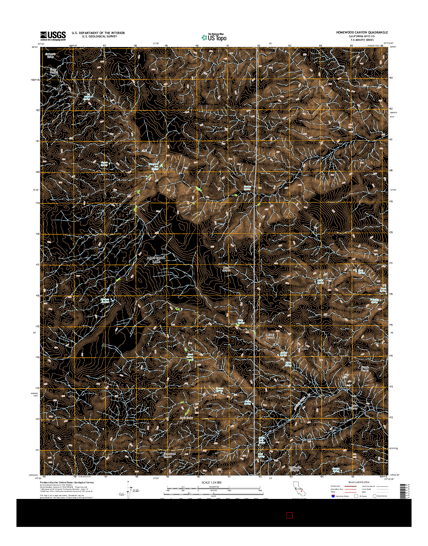 USGS US TOPO 7.5-MINUTE MAP FOR HOMEWOOD CANYON, CA 2015