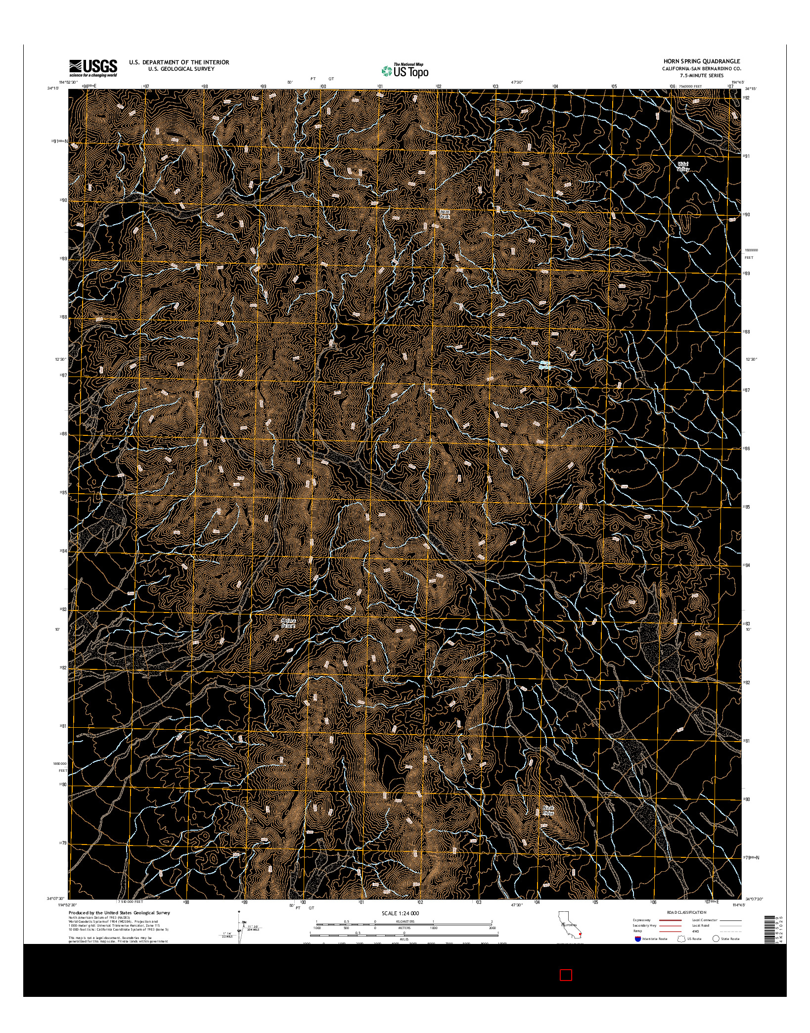 USGS US TOPO 7.5-MINUTE MAP FOR HORN SPRING, CA 2015