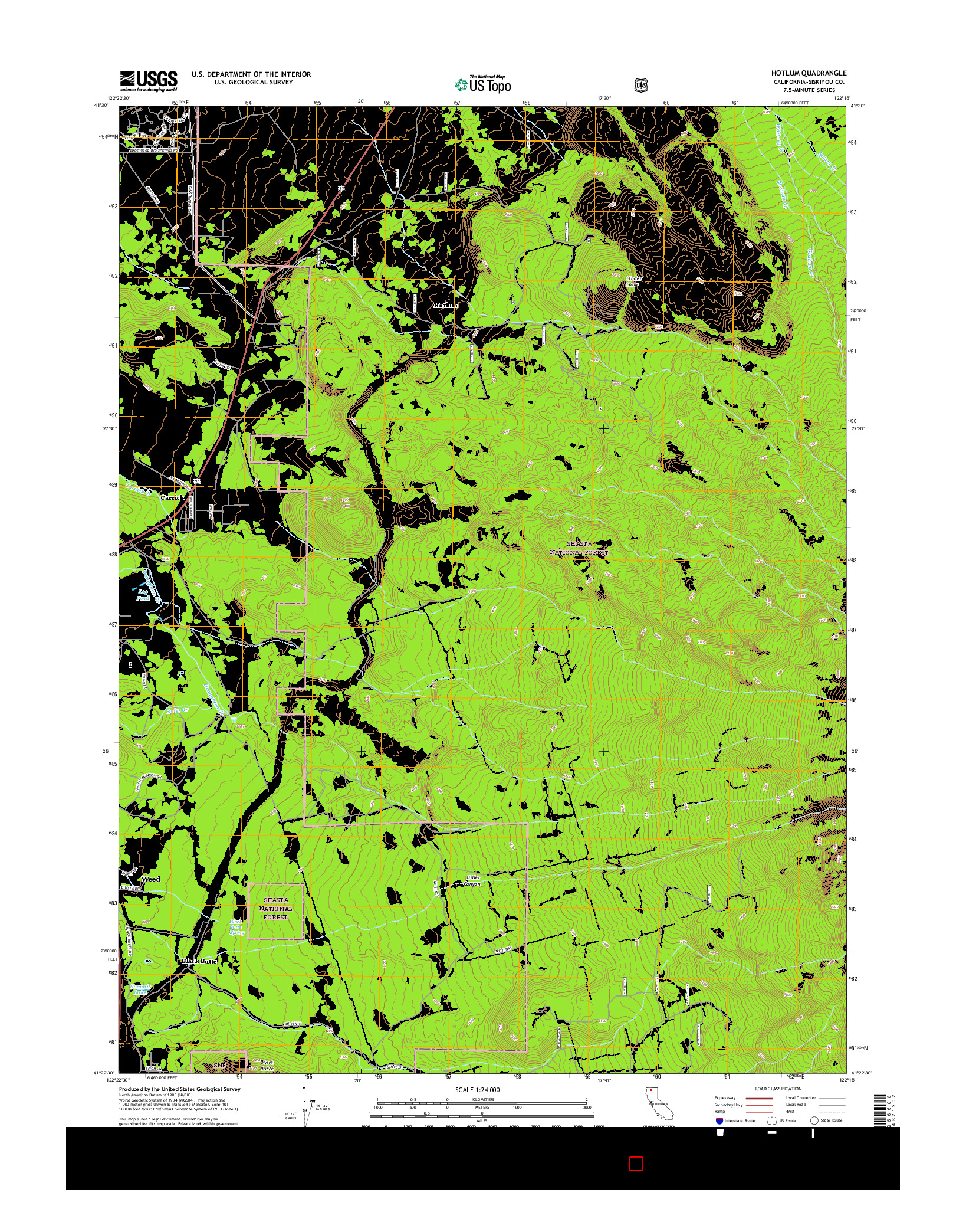 USGS US TOPO 7.5-MINUTE MAP FOR HOTLUM, CA 2015