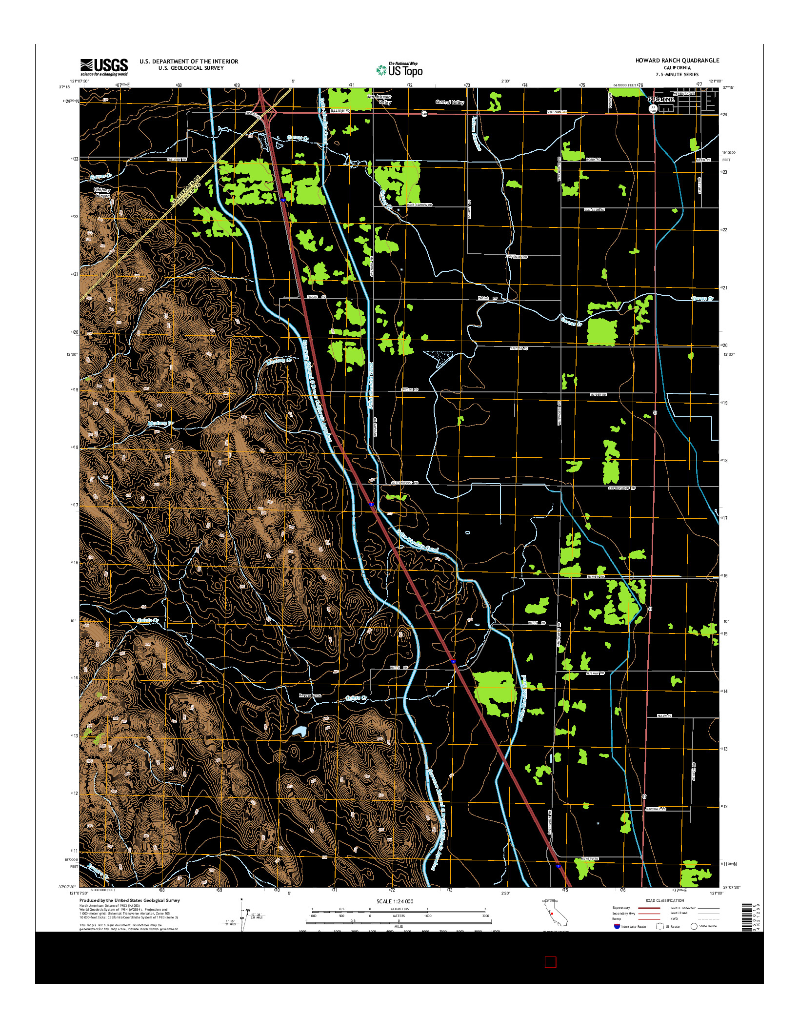 USGS US TOPO 7.5-MINUTE MAP FOR HOWARD RANCH, CA 2015