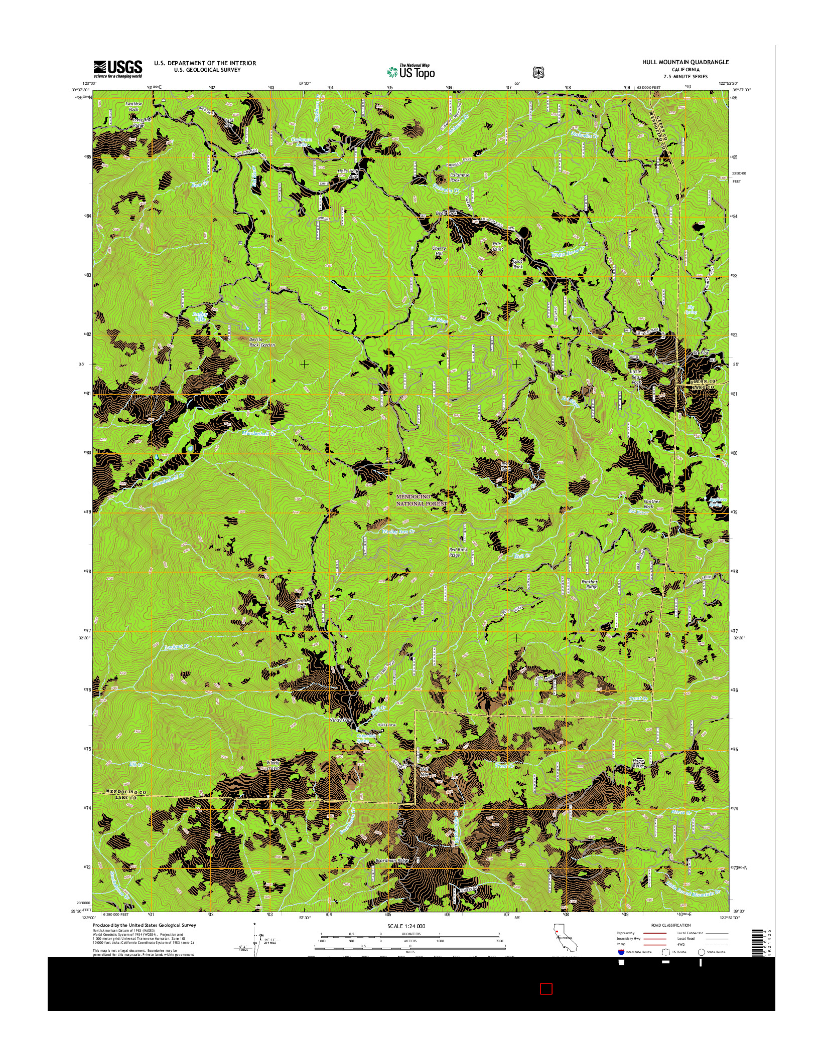 USGS US TOPO 7.5-MINUTE MAP FOR HULL MOUNTAIN, CA 2015