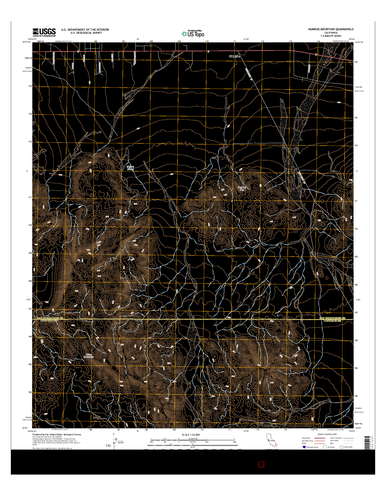 USGS US TOPO 7.5-MINUTE MAP FOR HUMBUG MOUNTAIN, CA 2015