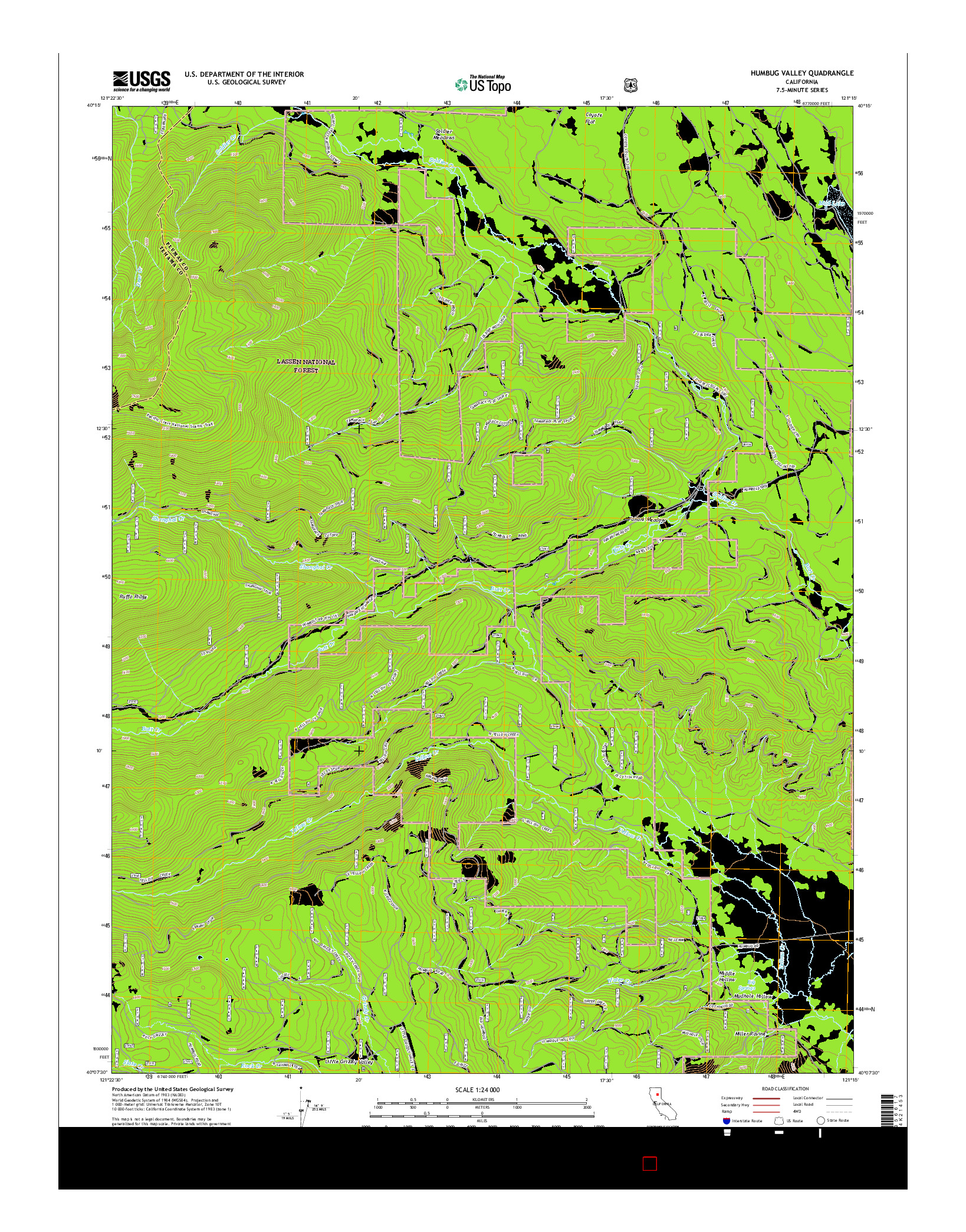 USGS US TOPO 7.5-MINUTE MAP FOR HUMBUG VALLEY, CA 2015