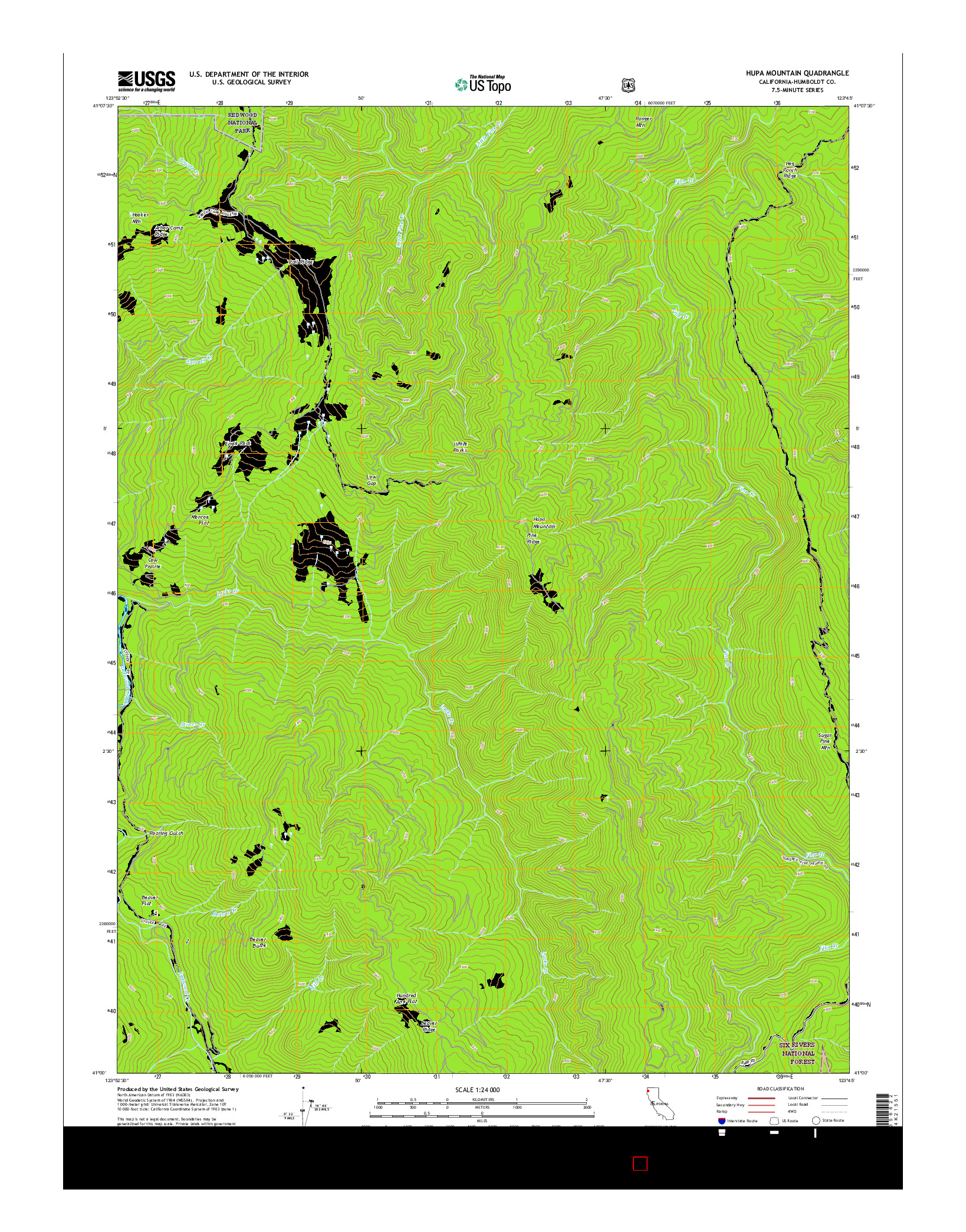 USGS US TOPO 7.5-MINUTE MAP FOR HUPA MOUNTAIN, CA 2015