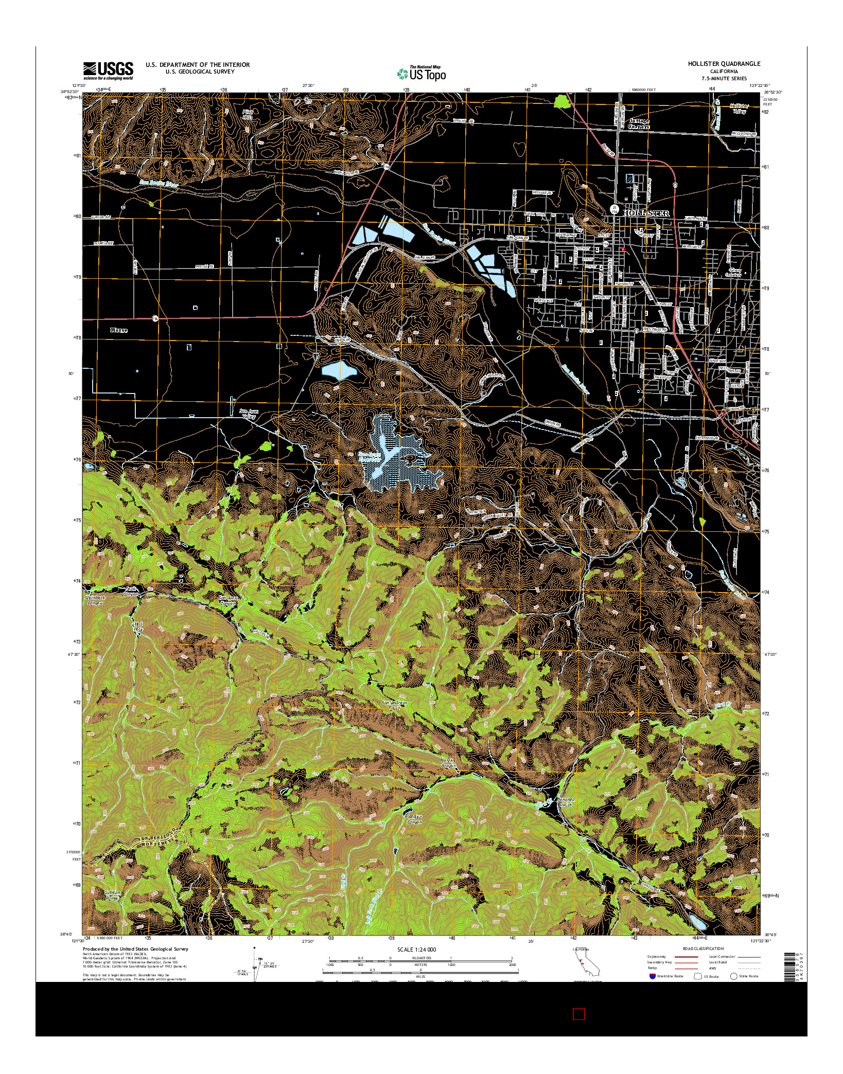 USGS US TOPO 7.5-MINUTE MAP FOR HOLLISTER, CA 2015