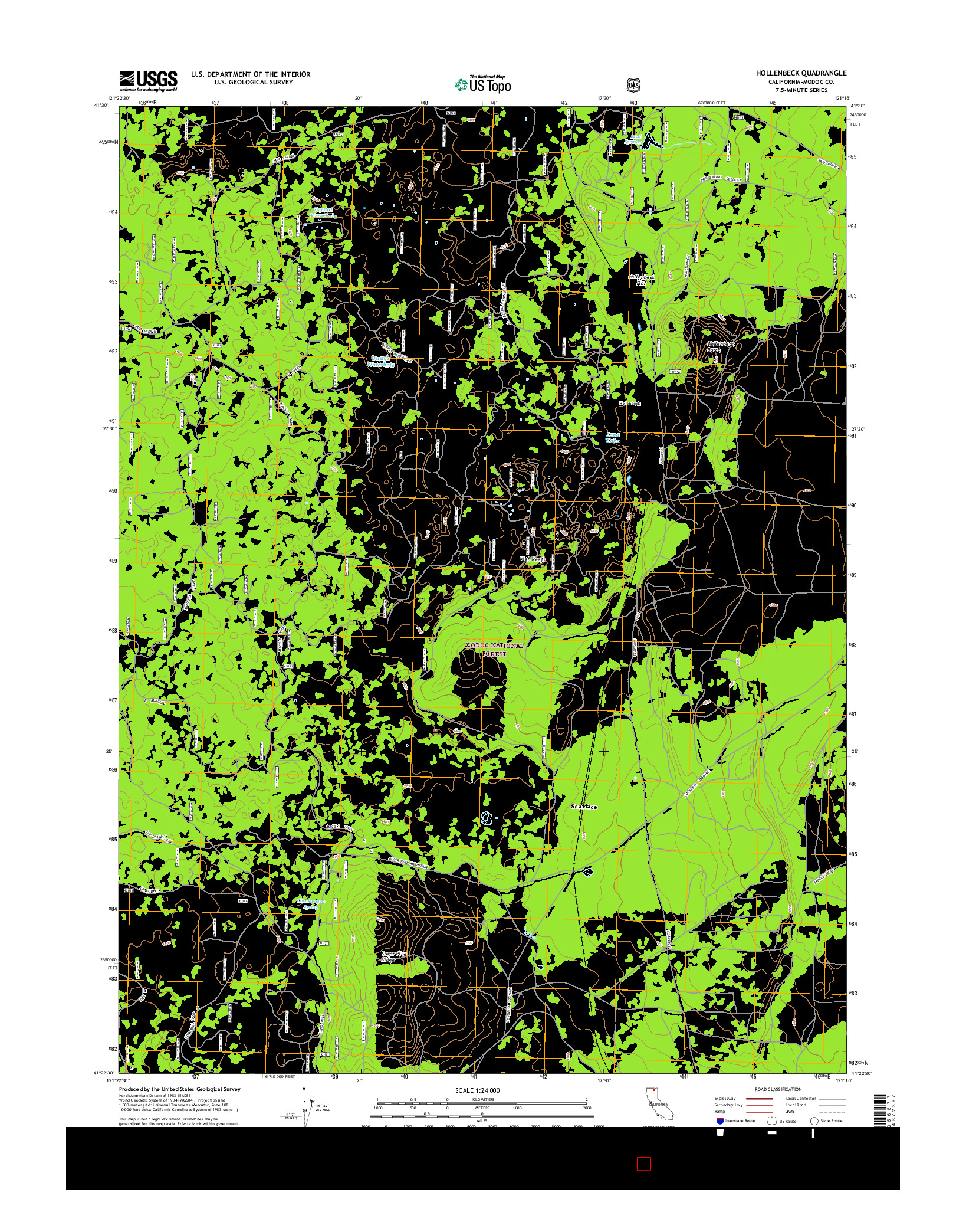 USGS US TOPO 7.5-MINUTE MAP FOR HOLLENBECK, CA 2015