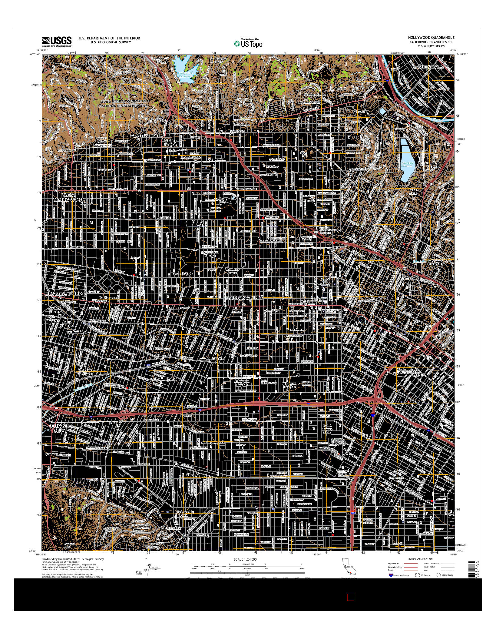 USGS US TOPO 7.5-MINUTE MAP FOR HOLLYWOOD, CA 2015