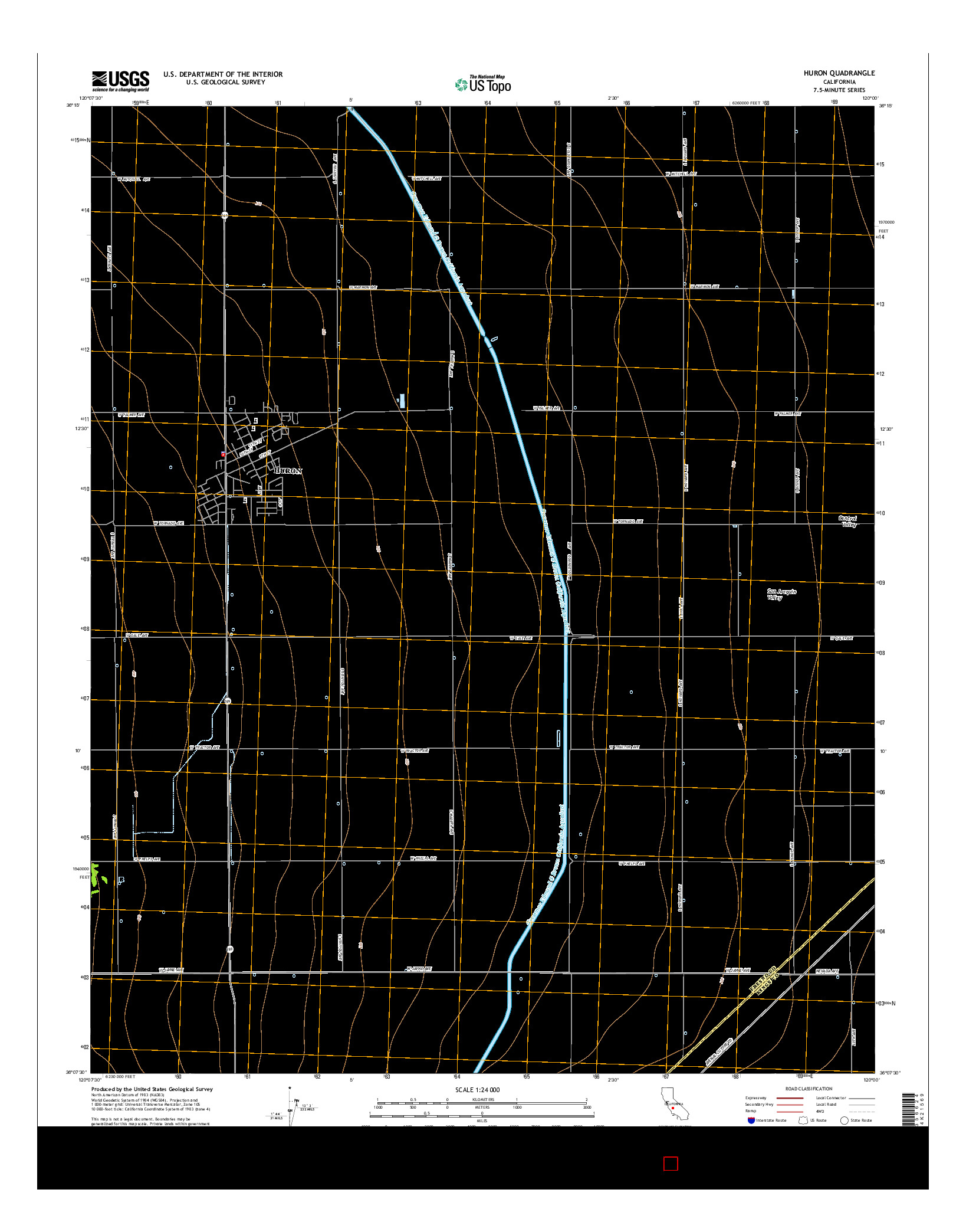 USGS US TOPO 7.5-MINUTE MAP FOR HURON, CA 2015