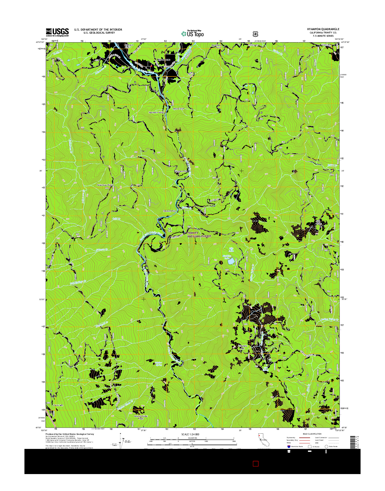USGS US TOPO 7.5-MINUTE MAP FOR HYAMPOM, CA 2015