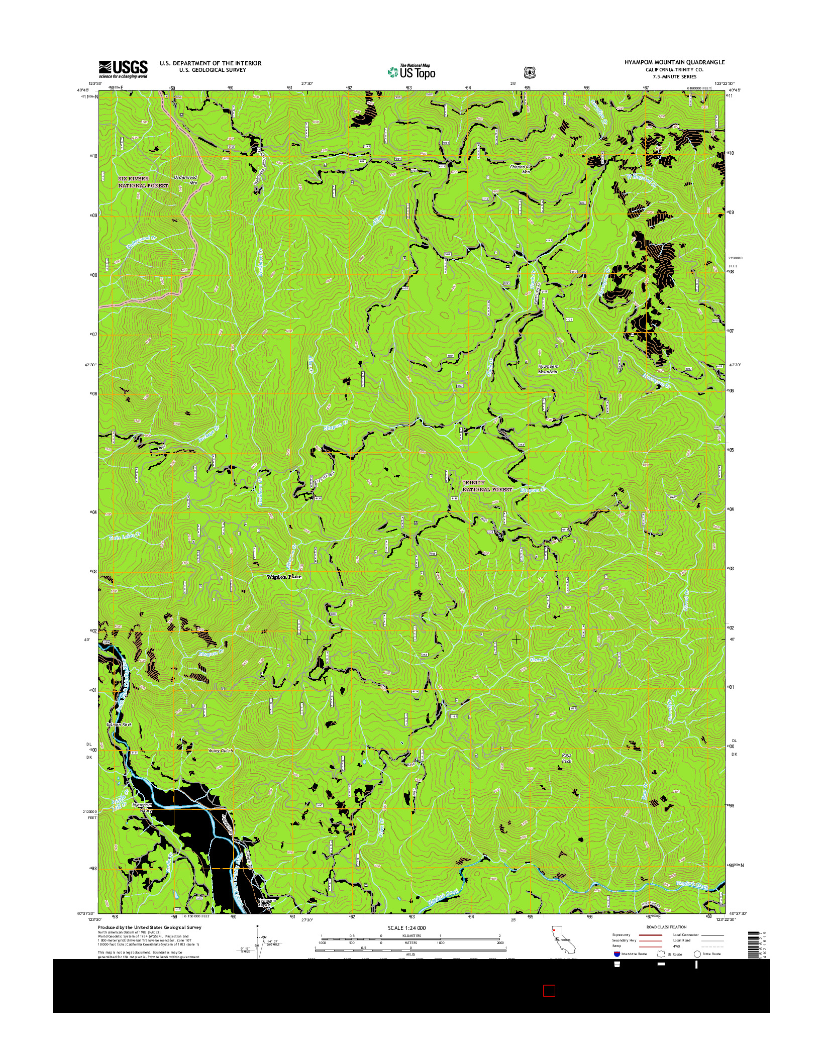 USGS US TOPO 7.5-MINUTE MAP FOR HYAMPOM MOUNTAIN, CA 2015