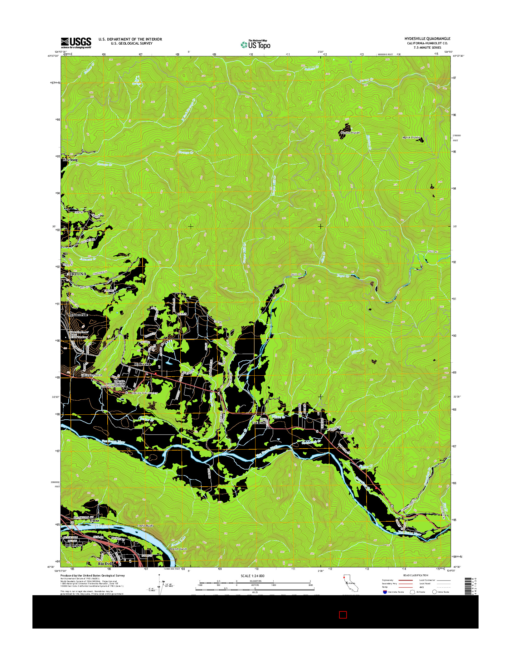 USGS US TOPO 7.5-MINUTE MAP FOR HYDESVILLE, CA 2015