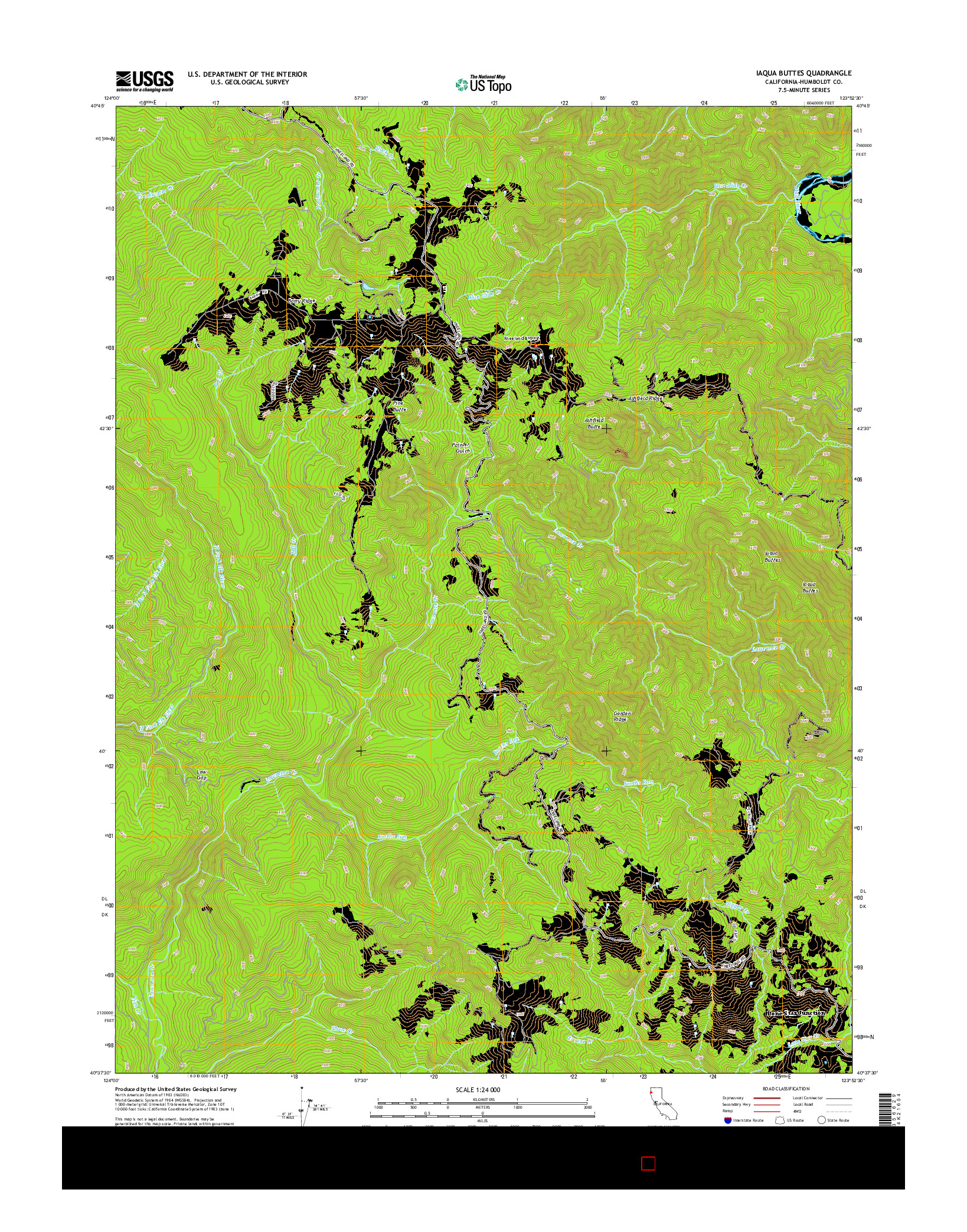 USGS US TOPO 7.5-MINUTE MAP FOR IAQUA BUTTES, CA 2015