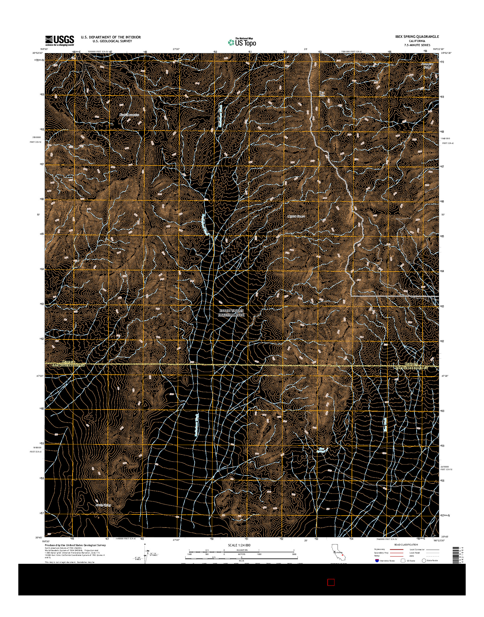 USGS US TOPO 7.5-MINUTE MAP FOR IBEX SPRING, CA 2015