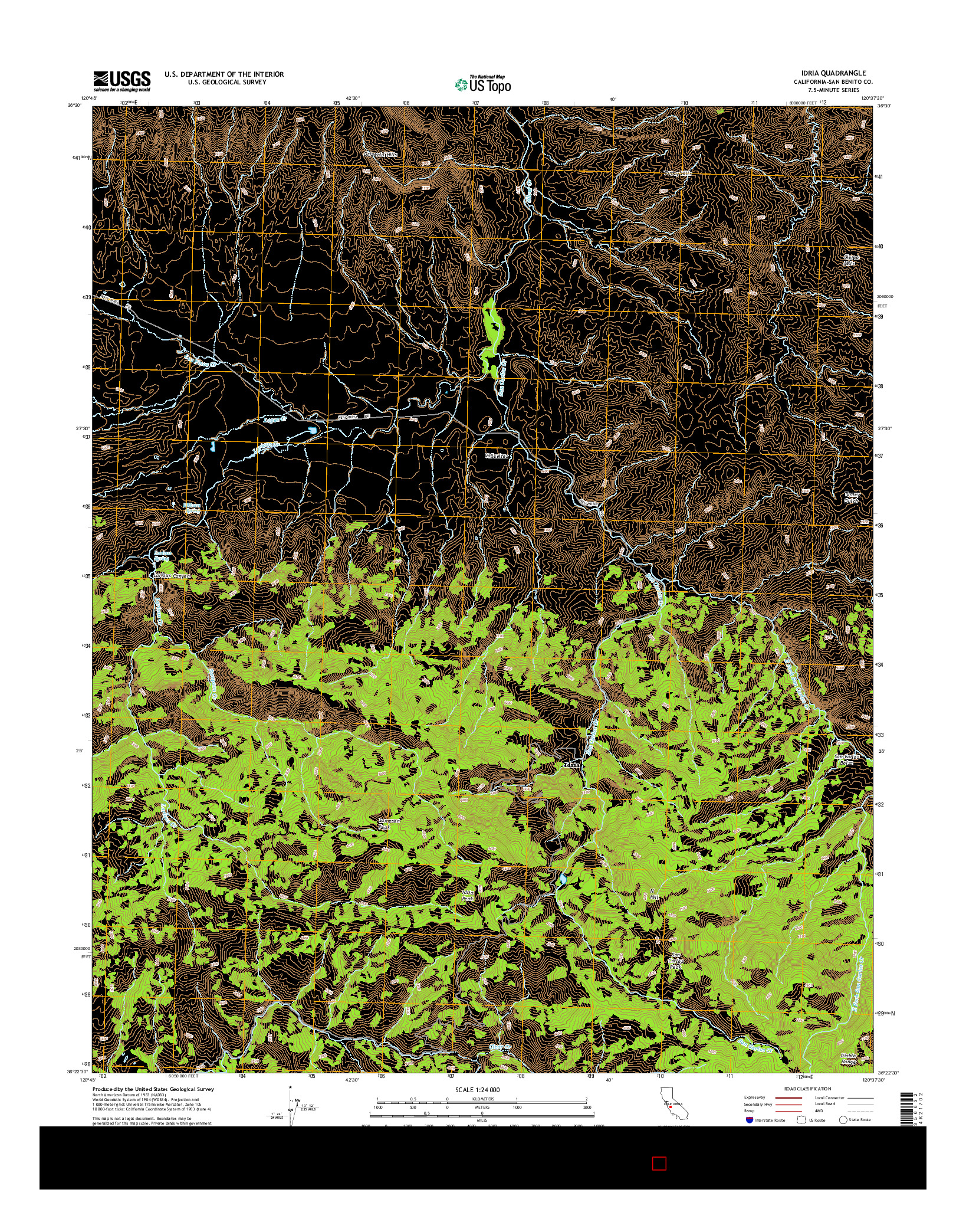 USGS US TOPO 7.5-MINUTE MAP FOR IDRIA, CA 2015