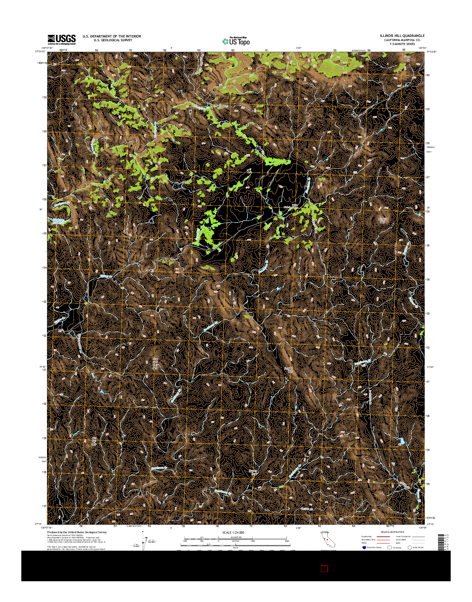 USGS US TOPO 7.5-MINUTE MAP FOR ILLINOIS HILL, CA 2015