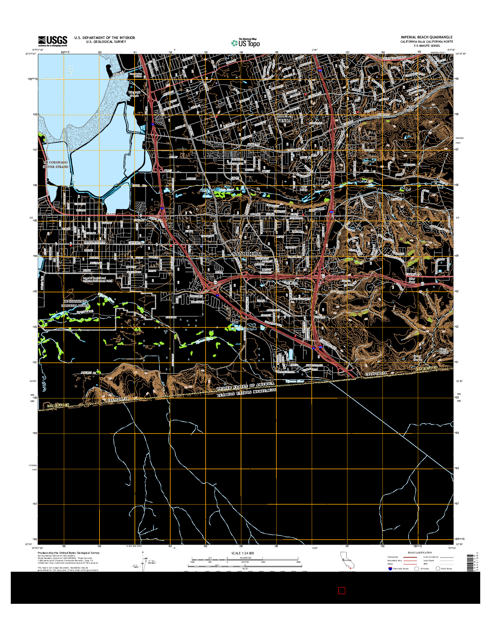 USGS US TOPO 7.5-MINUTE MAP FOR IMPERIAL BEACH, CA-BCN 2015