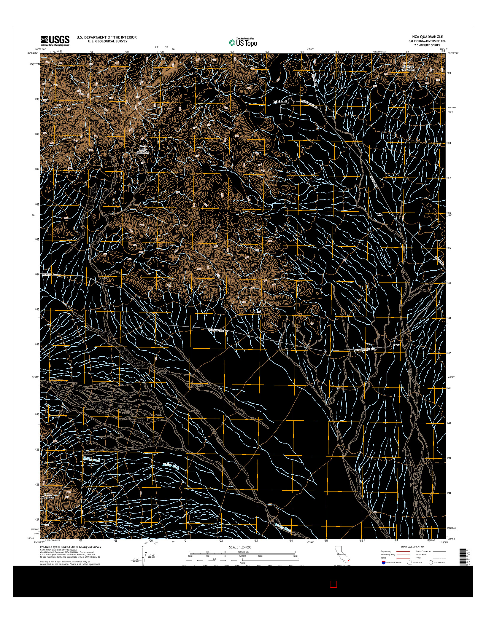 USGS US TOPO 7.5-MINUTE MAP FOR INCA, CA 2015