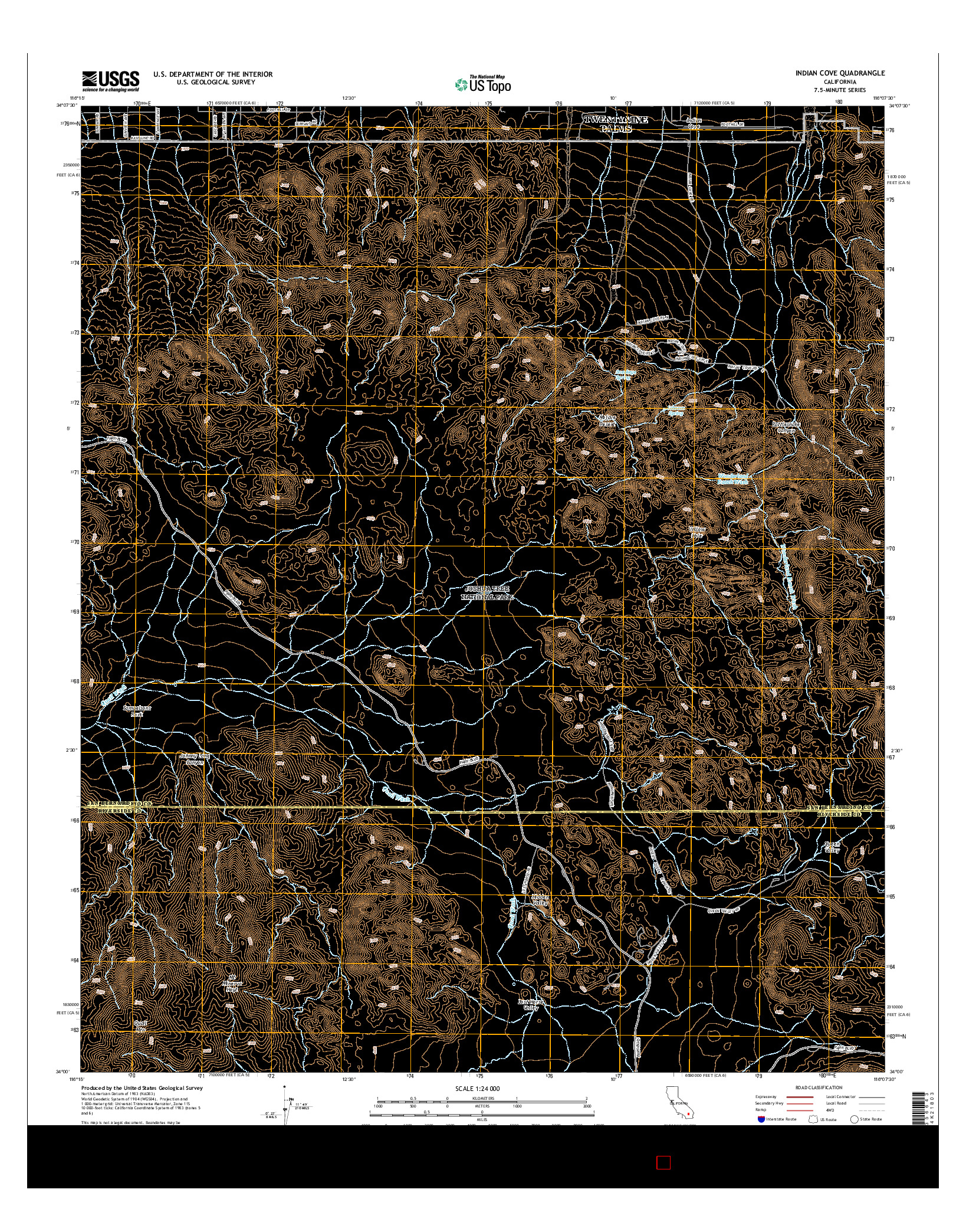 USGS US TOPO 7.5-MINUTE MAP FOR INDIAN COVE, CA 2015