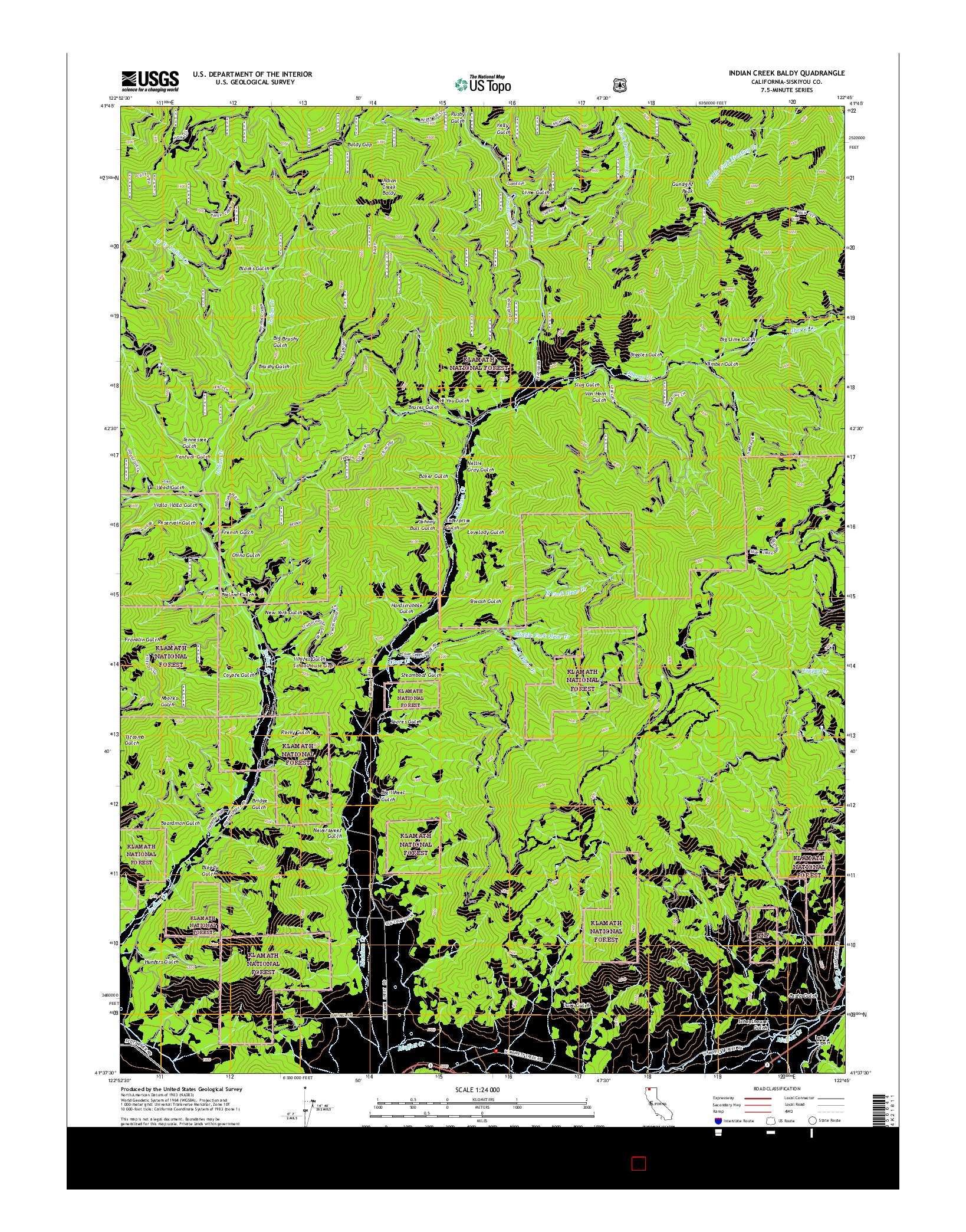 USGS US TOPO 7.5-MINUTE MAP FOR INDIAN CREEK BALDY, CA 2015