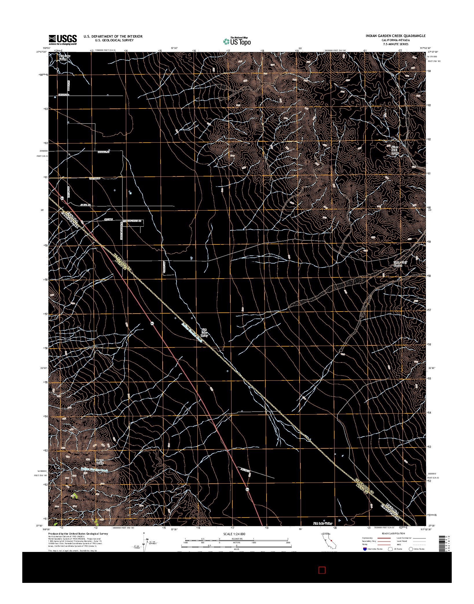 USGS US TOPO 7.5-MINUTE MAP FOR INDIAN GARDEN CREEK, CA-NV 2015