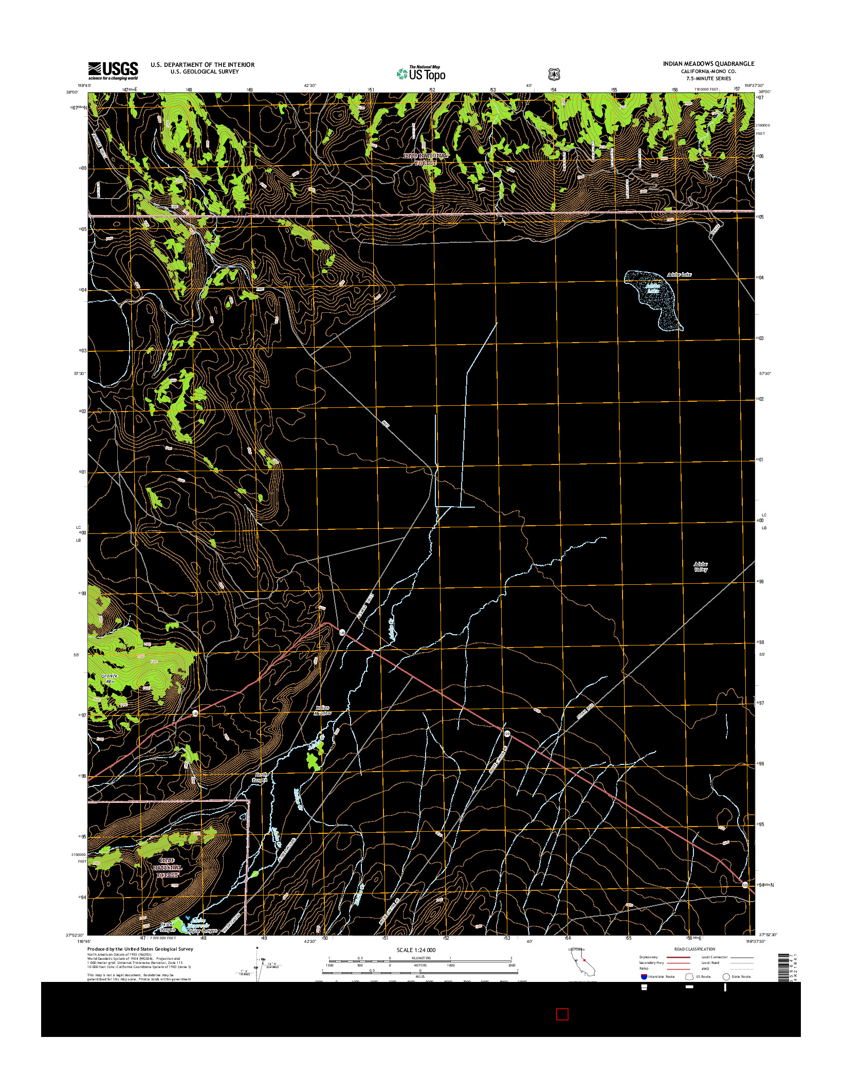 USGS US TOPO 7.5-MINUTE MAP FOR INDIAN MEADOWS, CA 2015