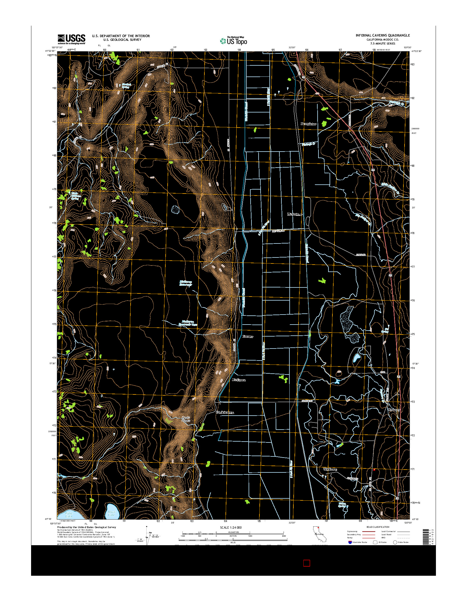 USGS US TOPO 7.5-MINUTE MAP FOR INFERNAL CAVERNS, CA 2015