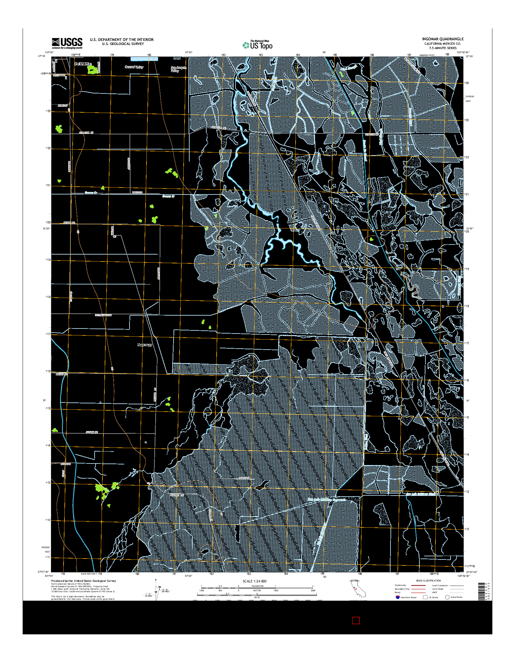 USGS US TOPO 7.5-MINUTE MAP FOR INGOMAR, CA 2015