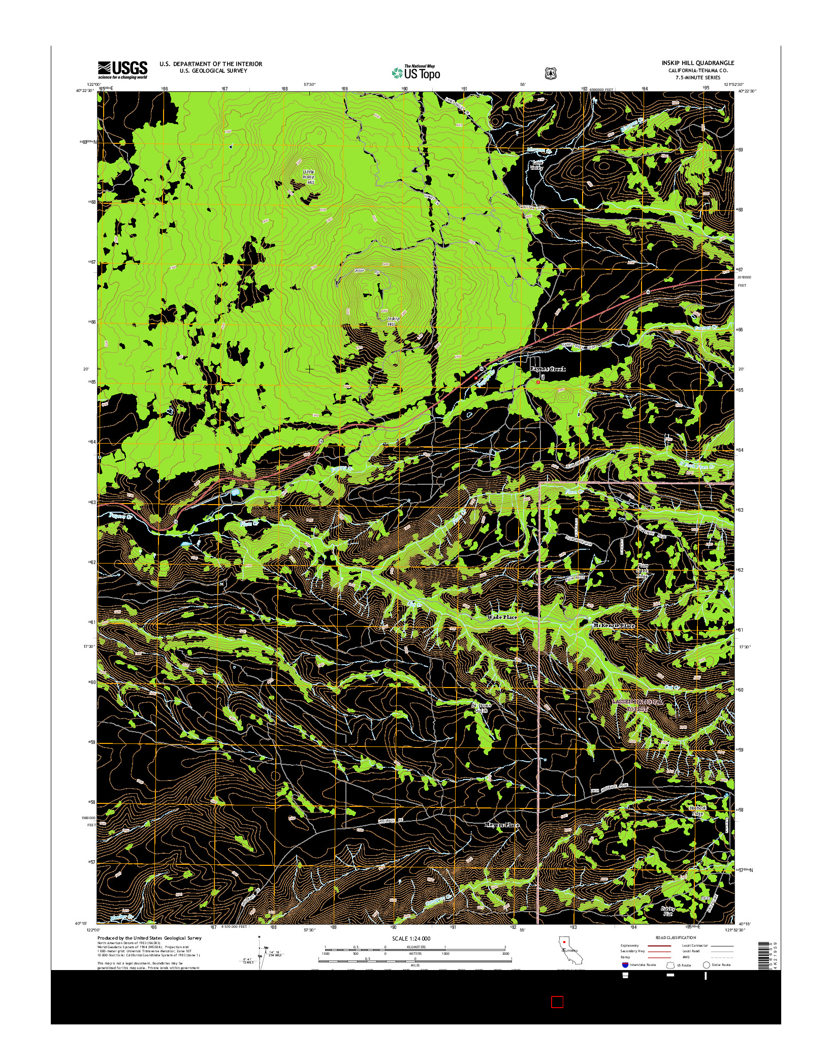 USGS US TOPO 7.5-MINUTE MAP FOR INSKIP HILL, CA 2015