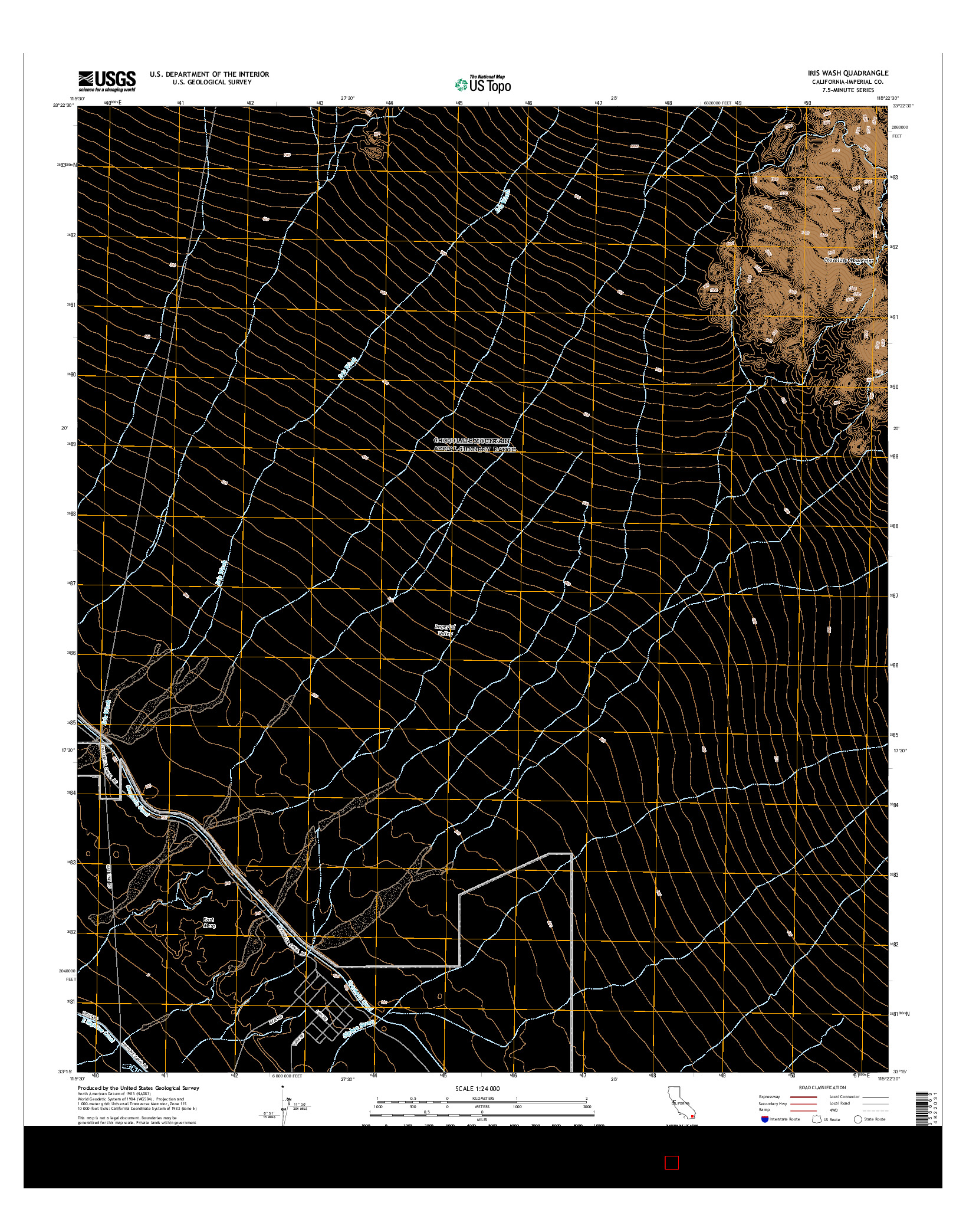 USGS US TOPO 7.5-MINUTE MAP FOR IRIS WASH, CA 2015