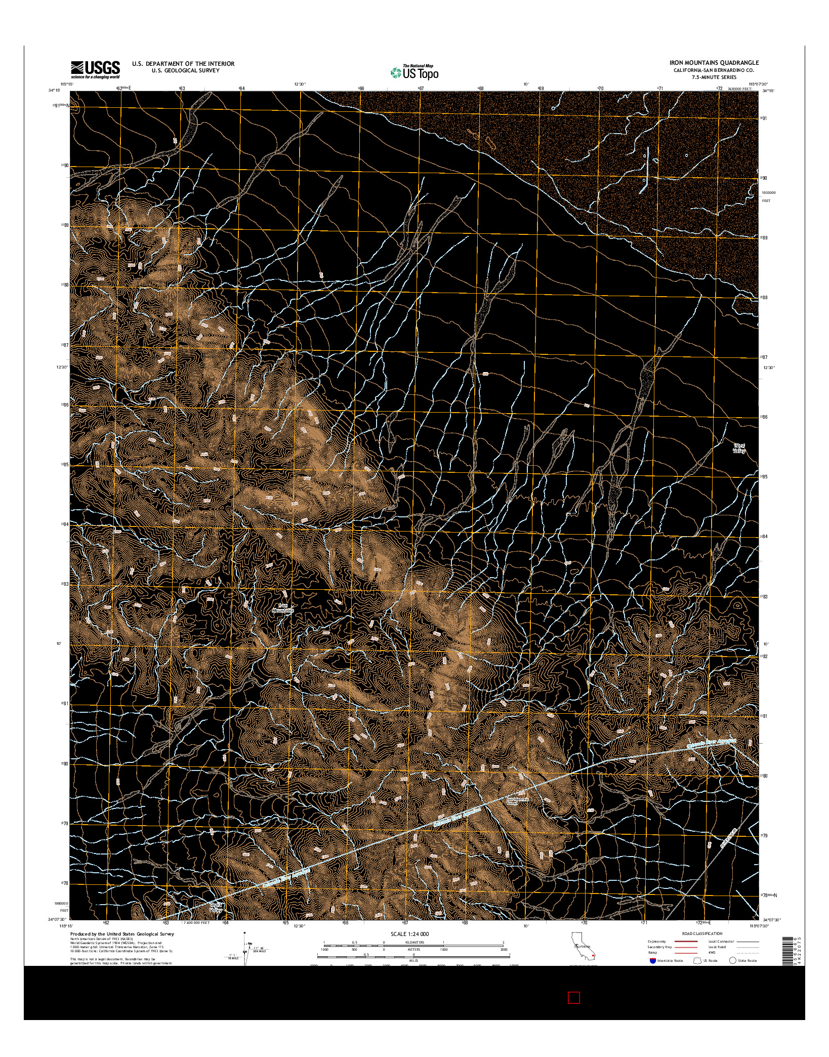 USGS US TOPO 7.5-MINUTE MAP FOR IRON MOUNTAINS, CA 2015